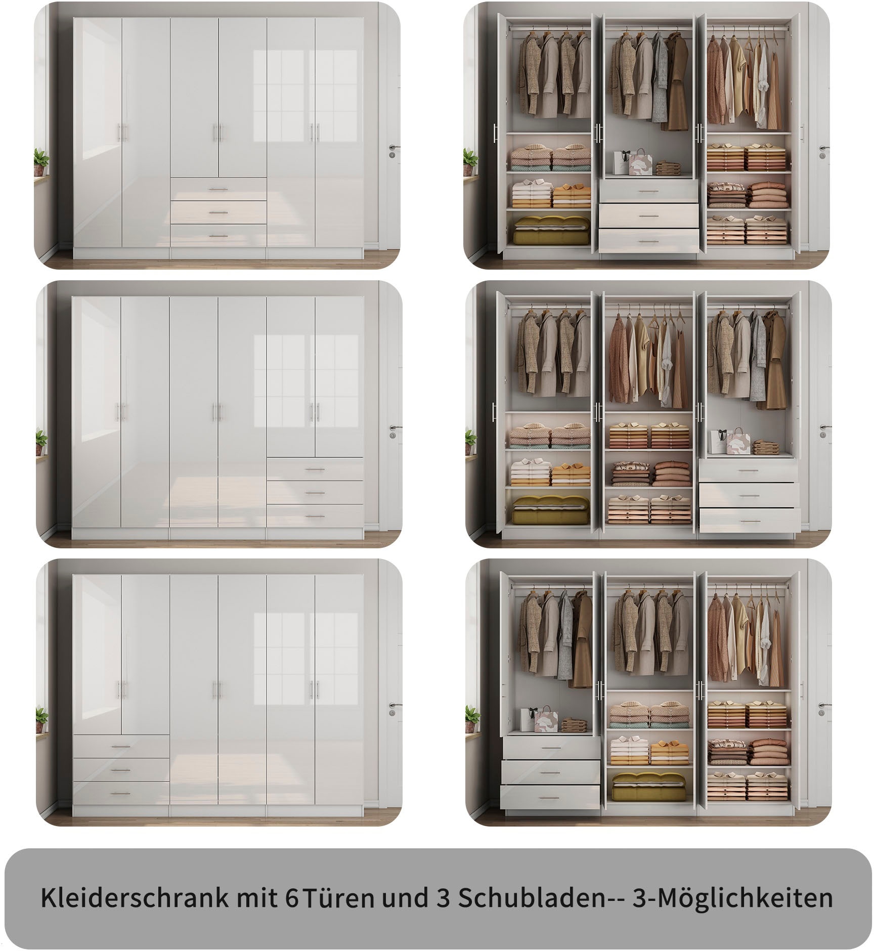 OTTO home Kleiderschrank »Trento Schlafzimmerschrank Garderobe hochglanz Bestseller«