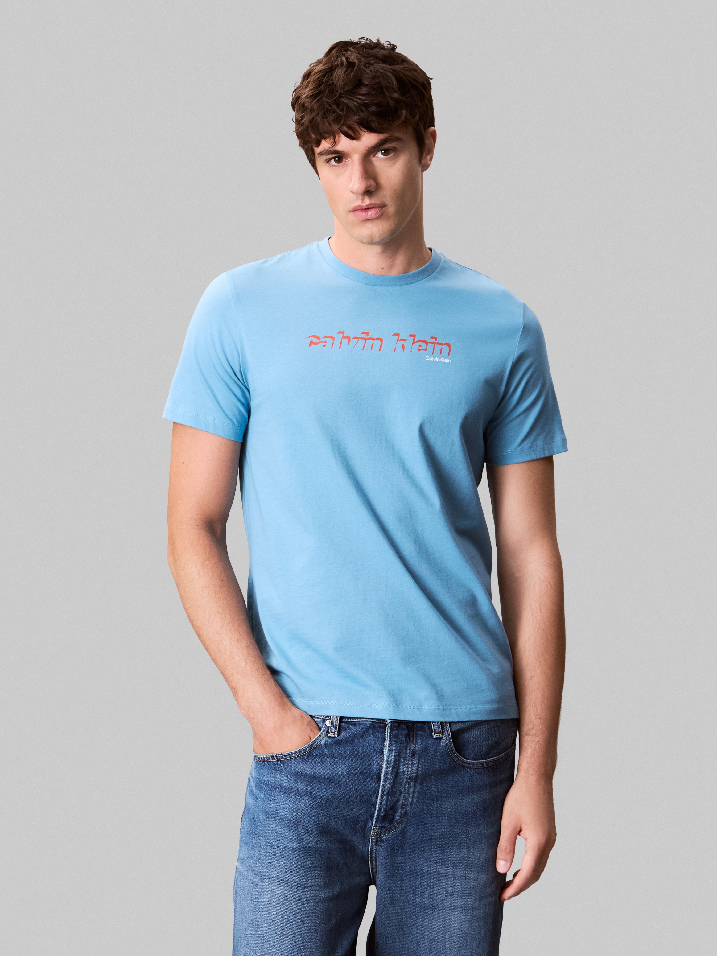 Calvin Klein Jeans T-Shirt »SS 30s E CLVN LN 3D«, Mit Rundhalsausschnitt