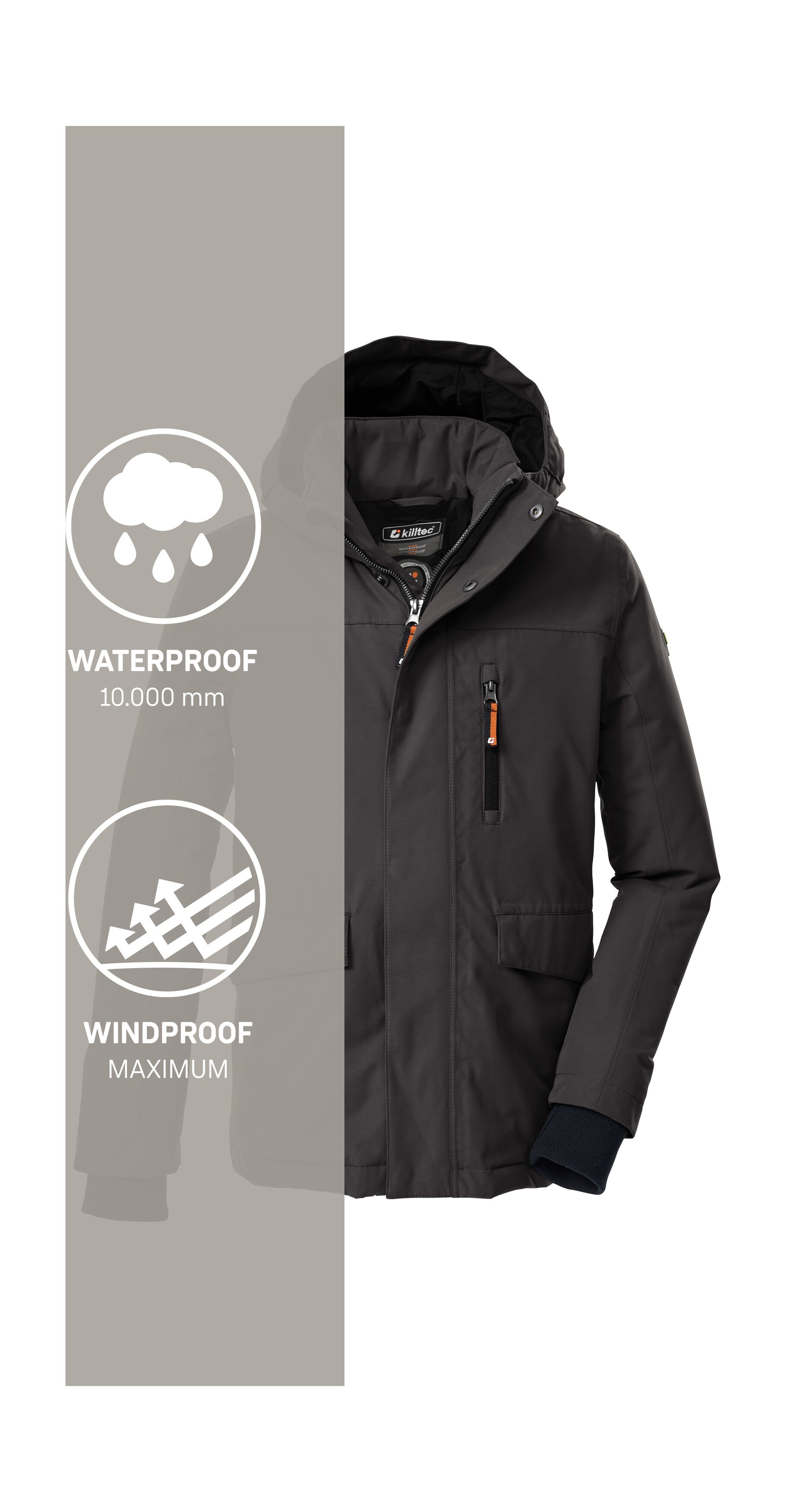 Killtec Funktionsjacke »KOW 233 BYS JCKT« Wind- und wasserdichte Kinderjacke, regulierbare Kapuze, PFAs-frei