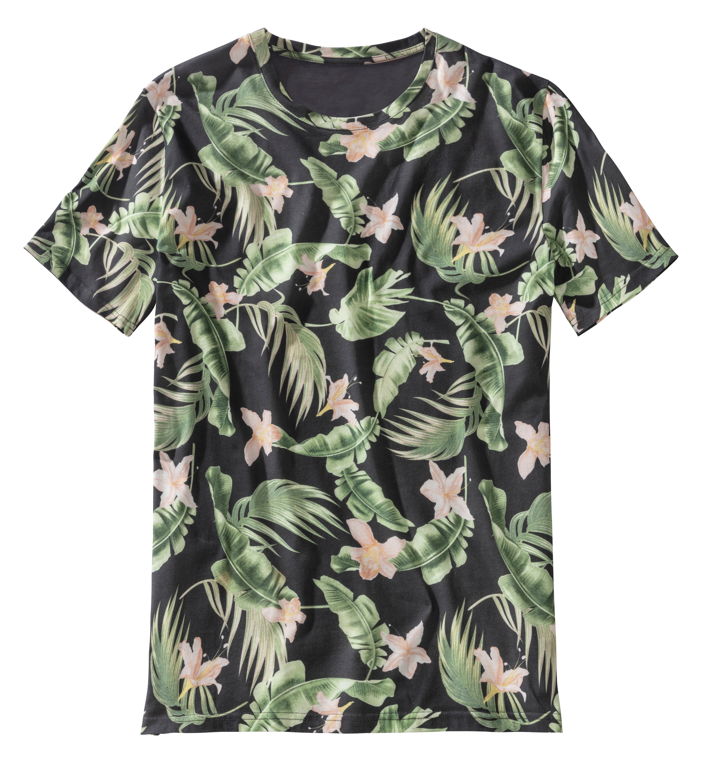 bei online T-Shirt, Beachtime bedruckt mit Palmenblättern