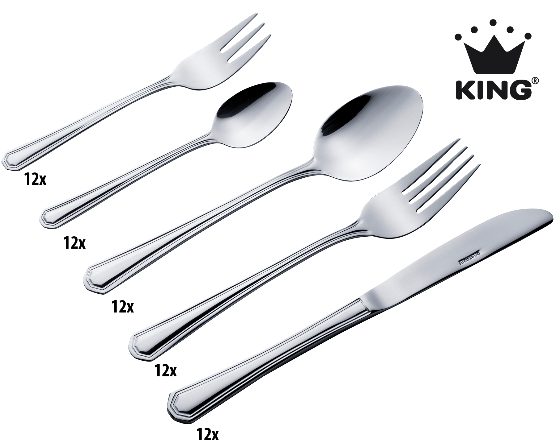 KING Besteck-Set »»Düsseldorf««, (Set, 60 tlg.), Besteck im zeitlosen Desig günstig online kaufen