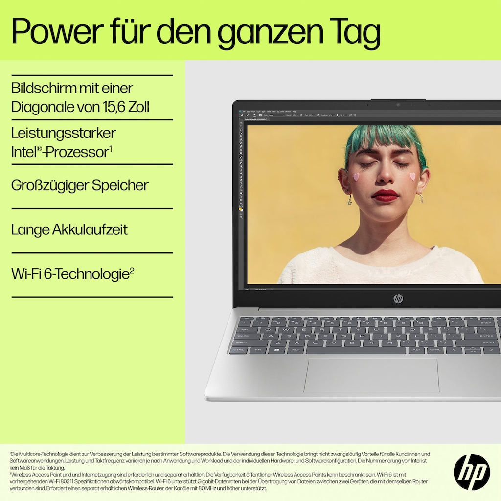 HP Notebook »15-fd0077ng«, 39,6 cm, / 15,6 Zoll, Intel, Core i7, Iris Xe Graphics, 512 GB SSD