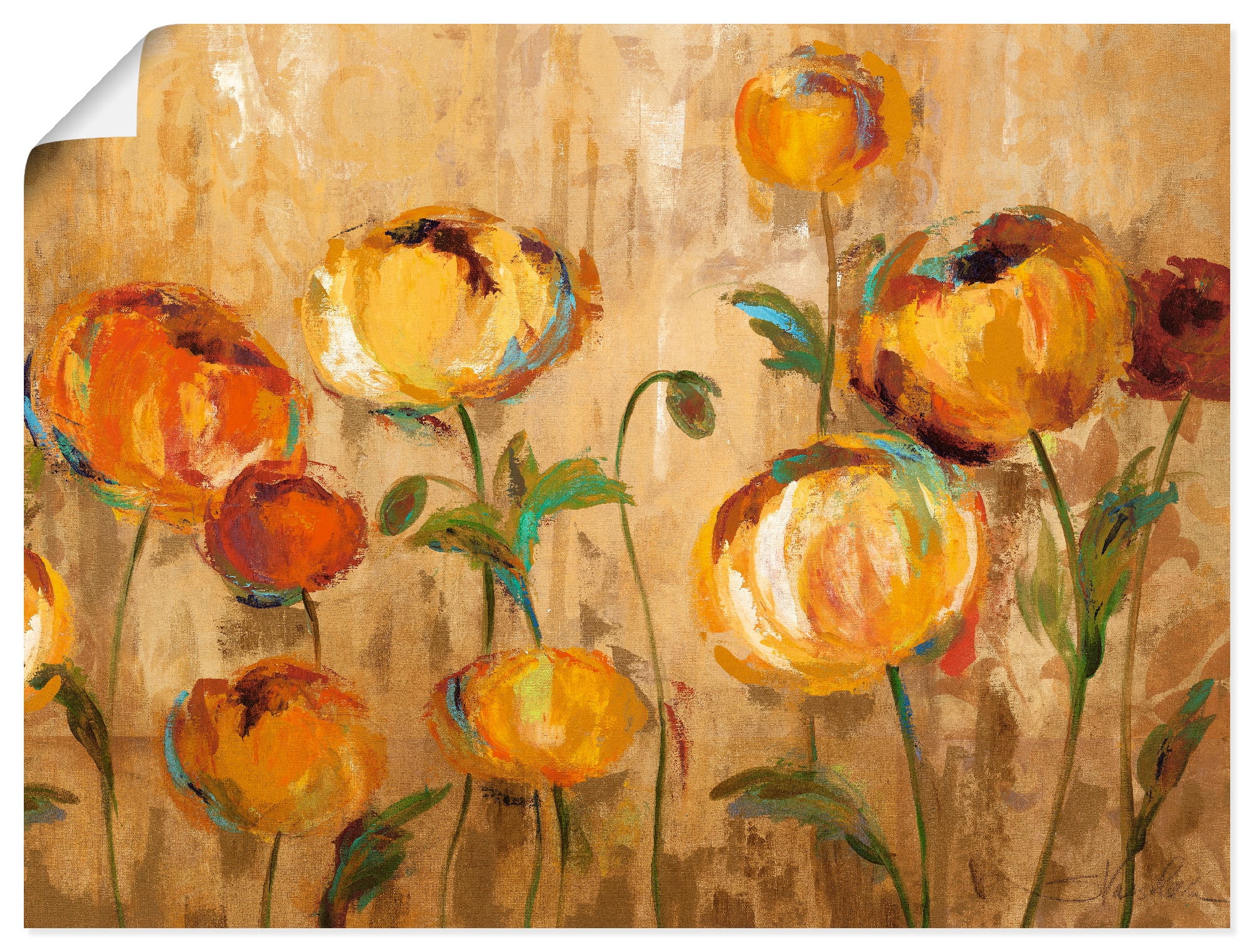 Artland Wandbild oder Leinwandbild, Ranunkel«, Poster bestellen Wandaufkleber (1 online »Freudige in als Größen Blumen, versch. St.)