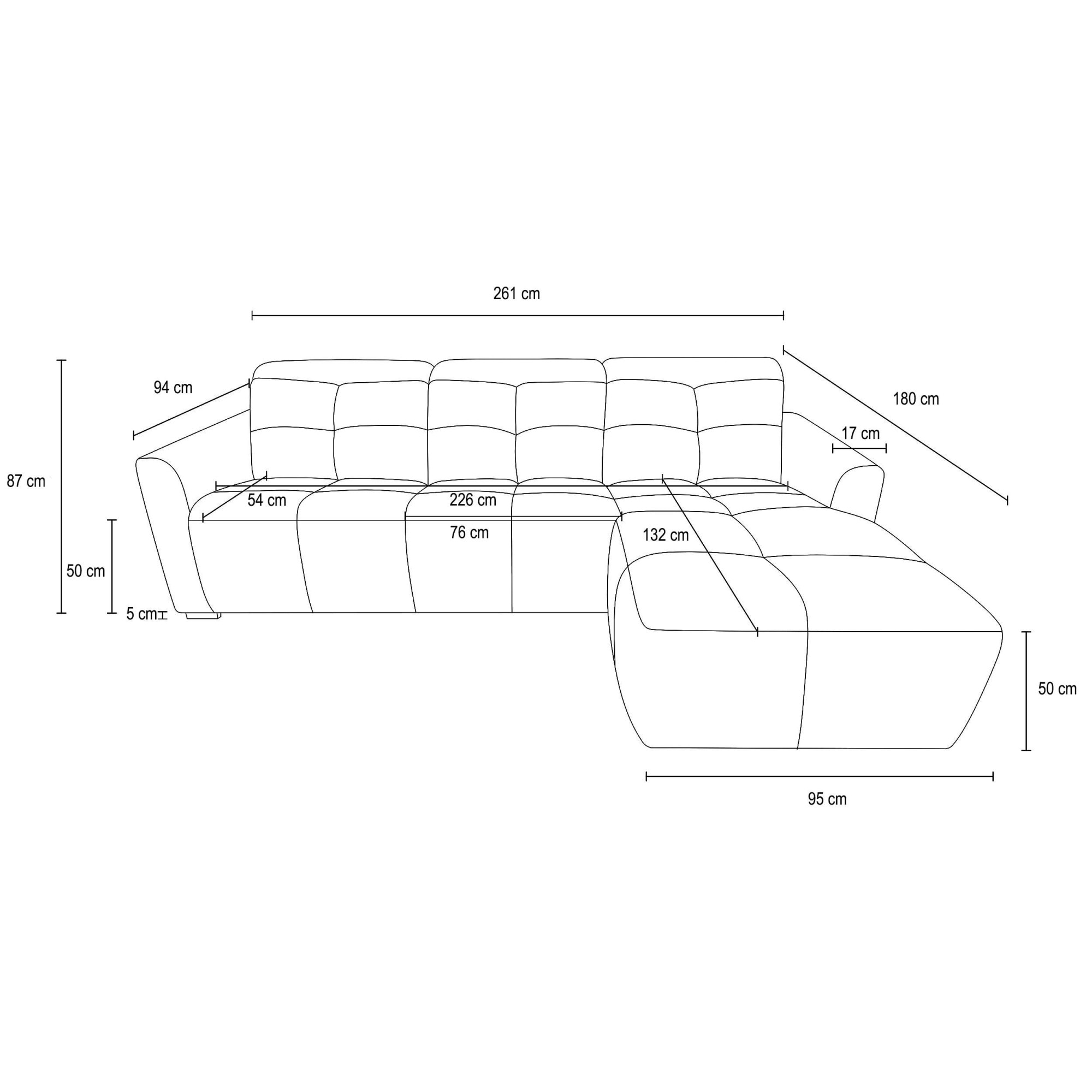 OTTO home Ecksofa »CAARLA Cord, L-Form, 261 cm, man. oder elektr. Relaxfunktion (USB-A/C)« mit USB-A und USB-C bei elektrischer Ausführung, Kopfteilverstellung
