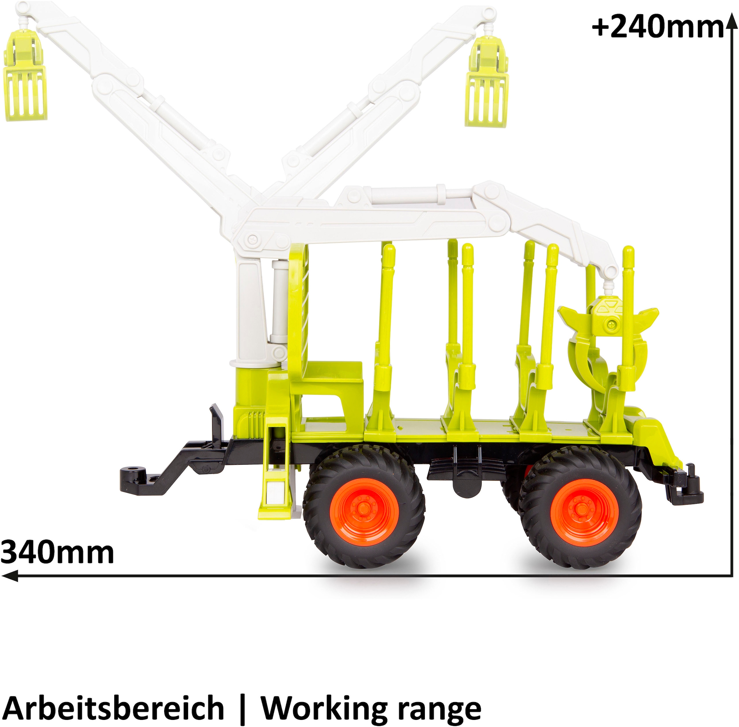 Jamara Spielzeug-Forstmaschine »Holzrückewagen mit Kranarm 1:24S«