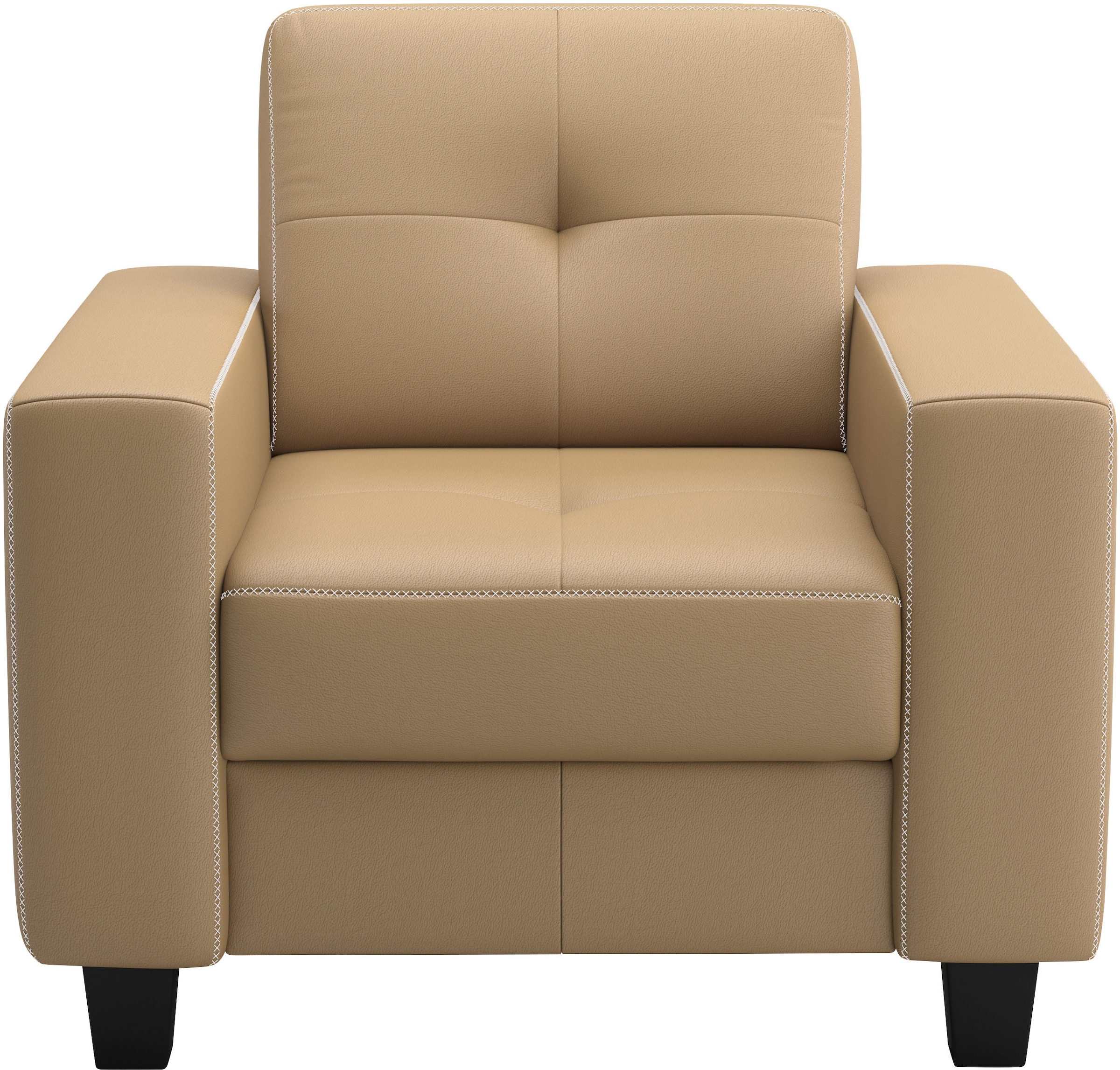 PLACES OF STYLE Sessel »Varese« Kreuznaht in beige günstig online kaufen