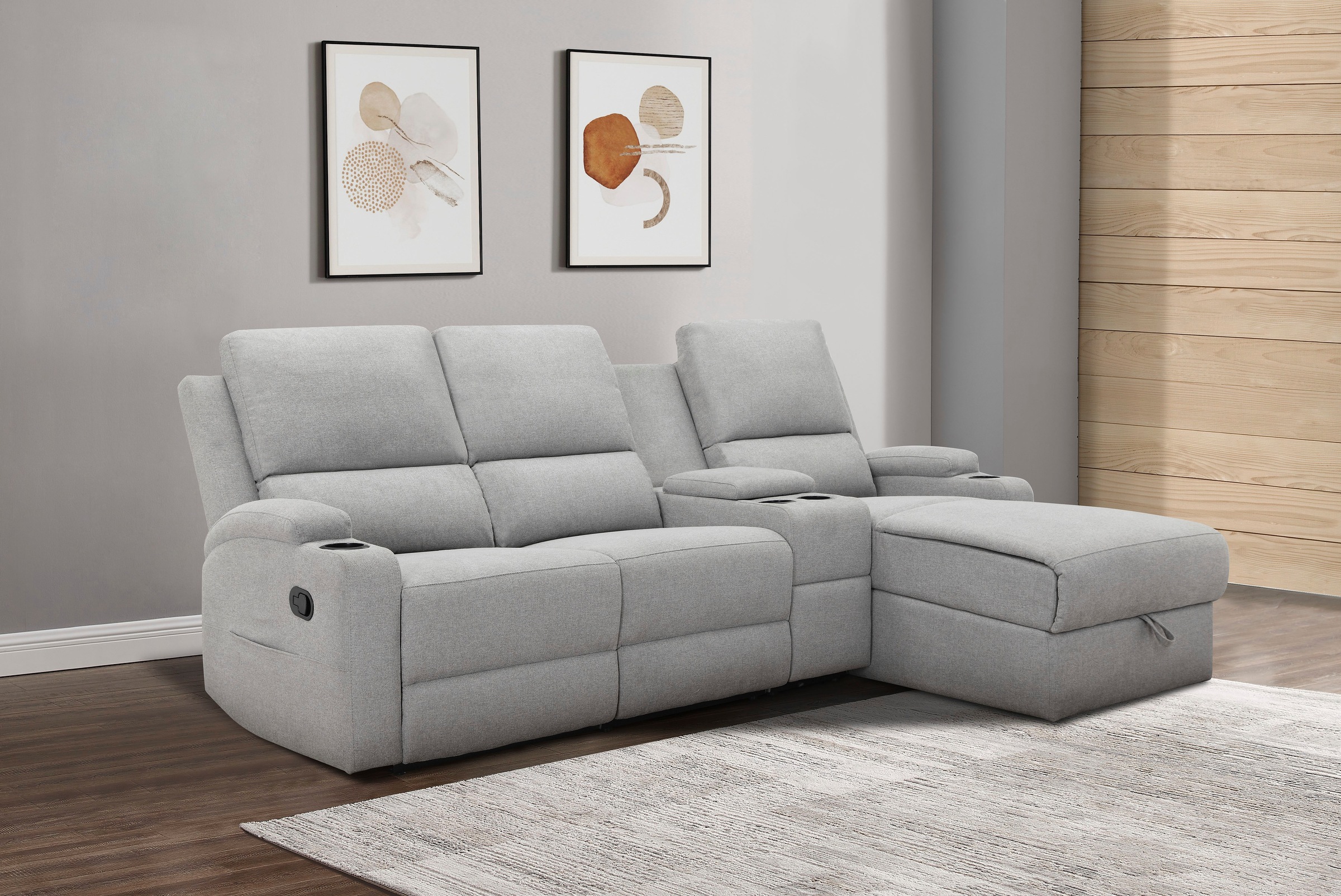 Home affaire Ecksofa »NAPORI Multimediasofa, 3er Kinosessel XXL, L-Form, 3 günstig online kaufen