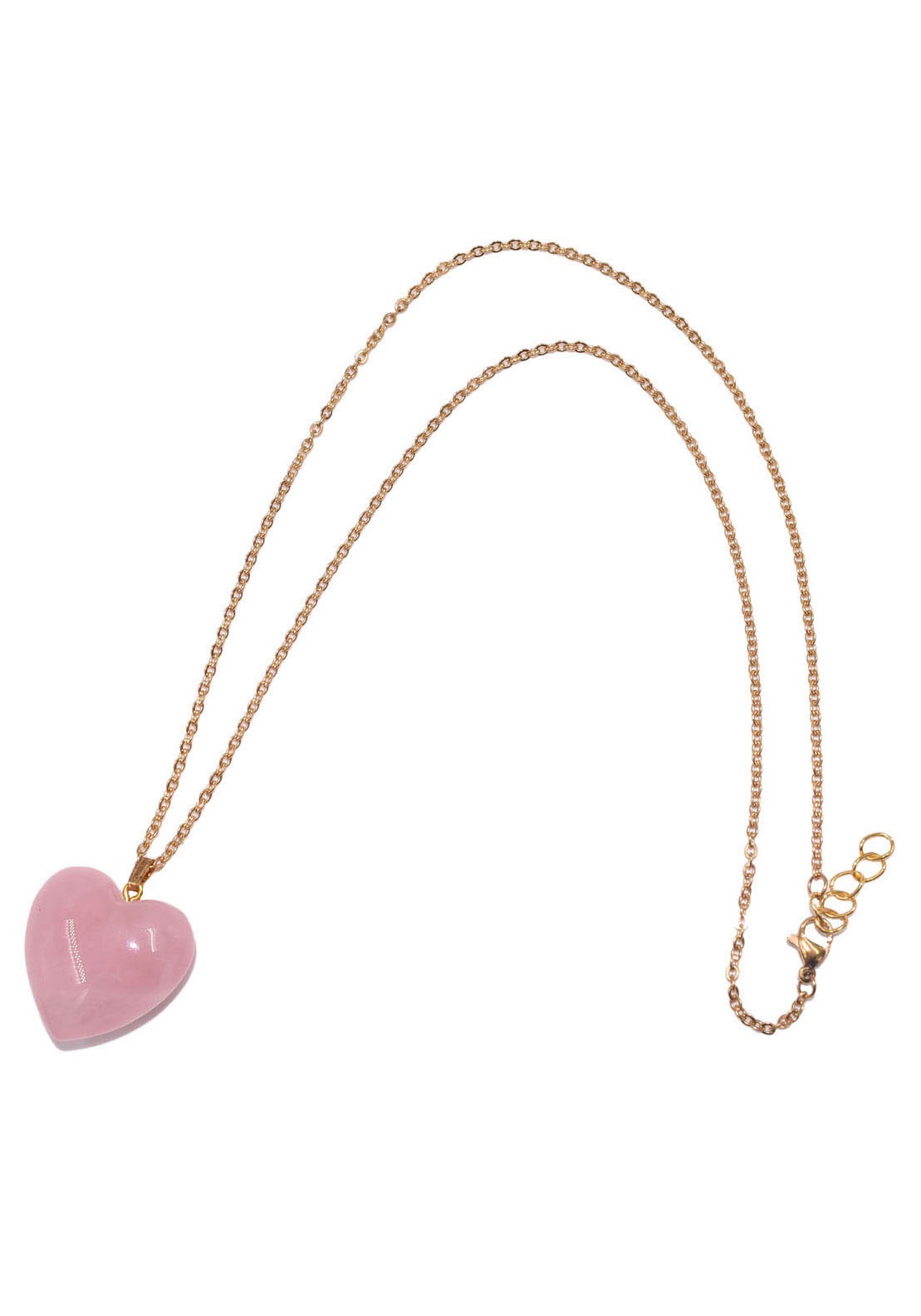Firetti Kette mit Anhänger »Halskette Schmuck Geschenk Herz "LIEBE"«, Made in Germany - mit Rosenquarz