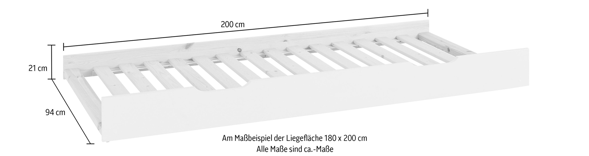 Lüttenhütt Schubkasten »"TIPO Zoll«, als 2. Schlafgelegenheit, inklusive Rollrost