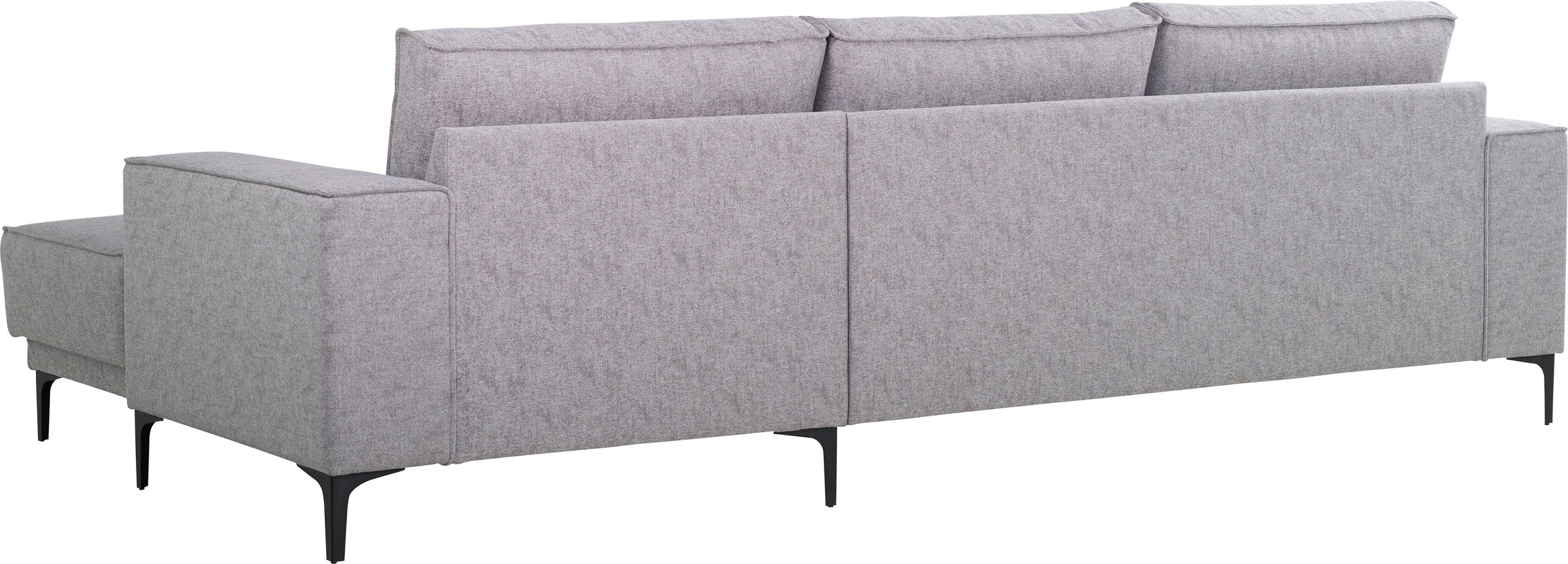 Places of Style Ecksofa »Polsterecke Oland, Struktur, Flachgewebe, Luxus-Microfaser, Boucle«, L-Form, 280 cm, Wellenunterfederung, Skandi-Design, Metallfüße