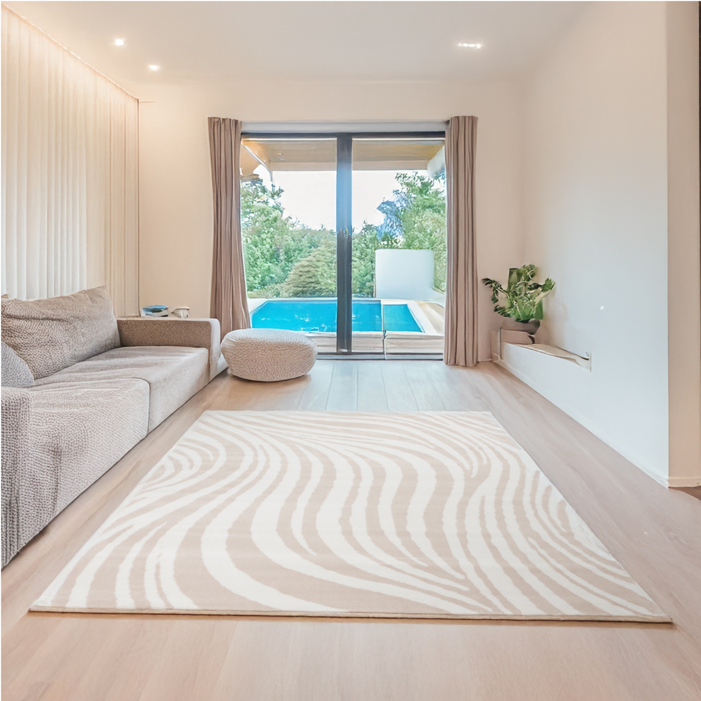 OTTO home Teppich »Liaa in Wellen Design, softer Kurzflor,«, rechteckig, 7 günstig online kaufen