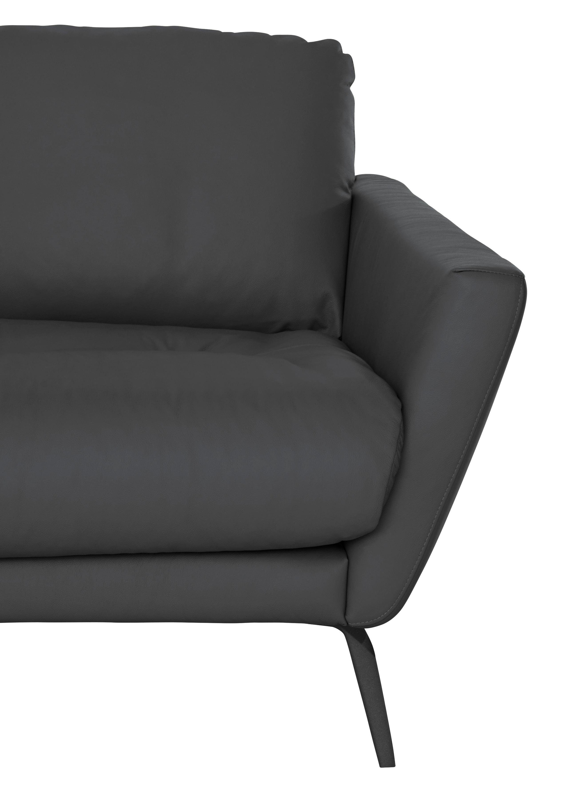 W.SCHILLIG Big-Sofa »softy«, mit dekorativer Heftung im Sitz, Füße schwarz pulverbeschichtet