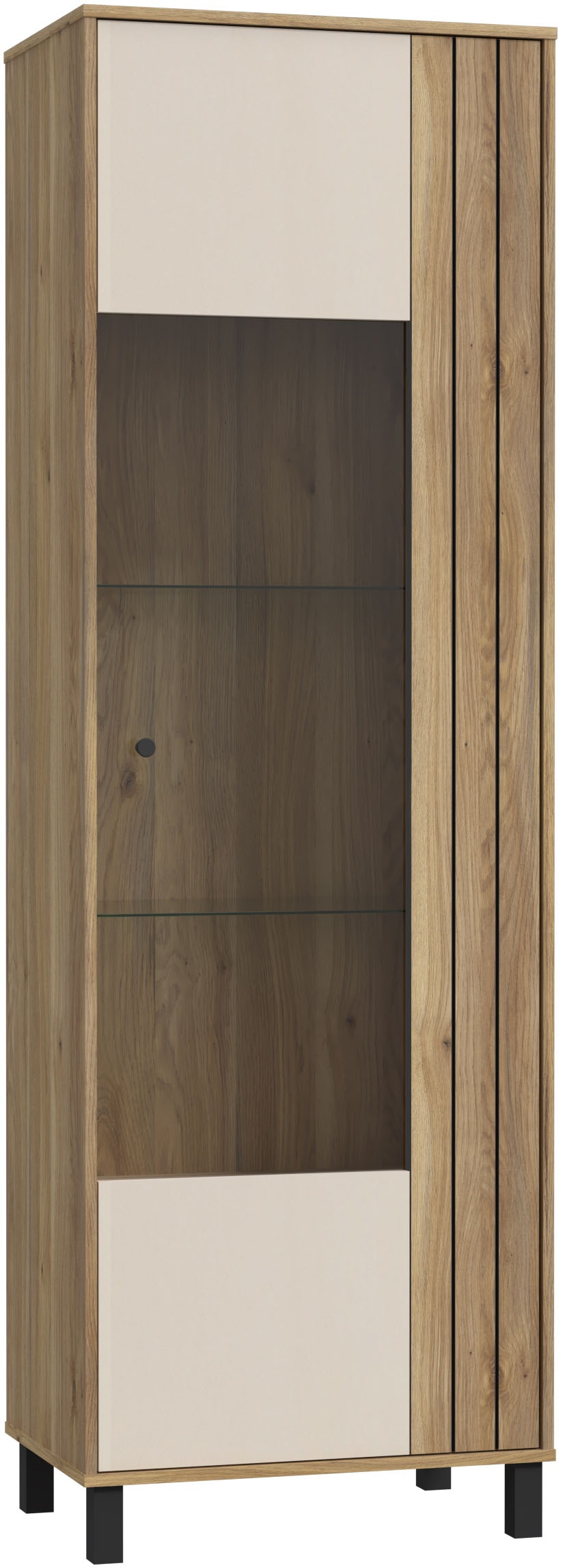 FORTE Vitrine "Killarney" Vitrine, Glastüre, Metallgriffe, zweifarbig günstig online kaufen