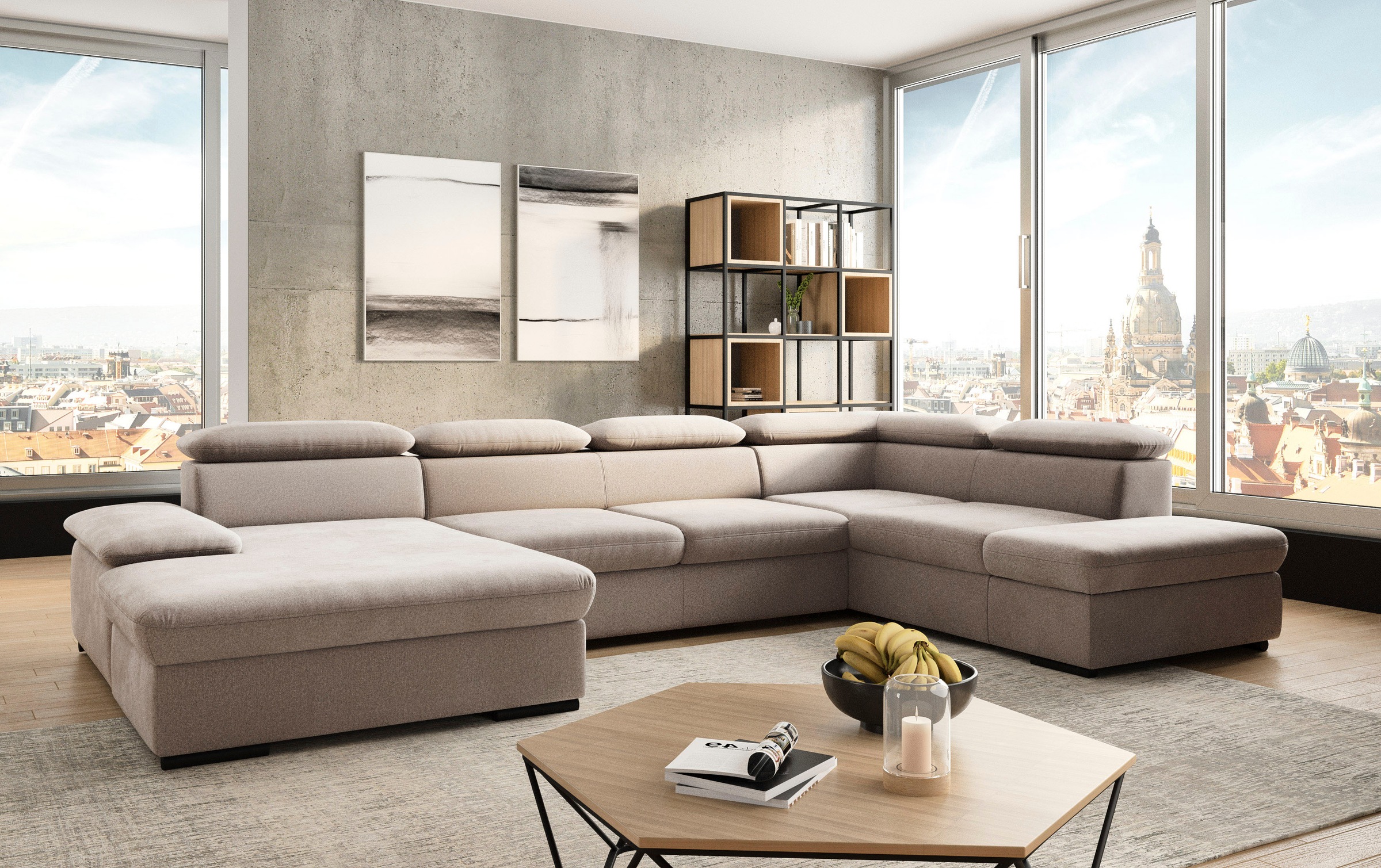 sit&more Wohnlandschaft "Alcudia U-Form" wahlweise mit Bettfunktion günstig online kaufen