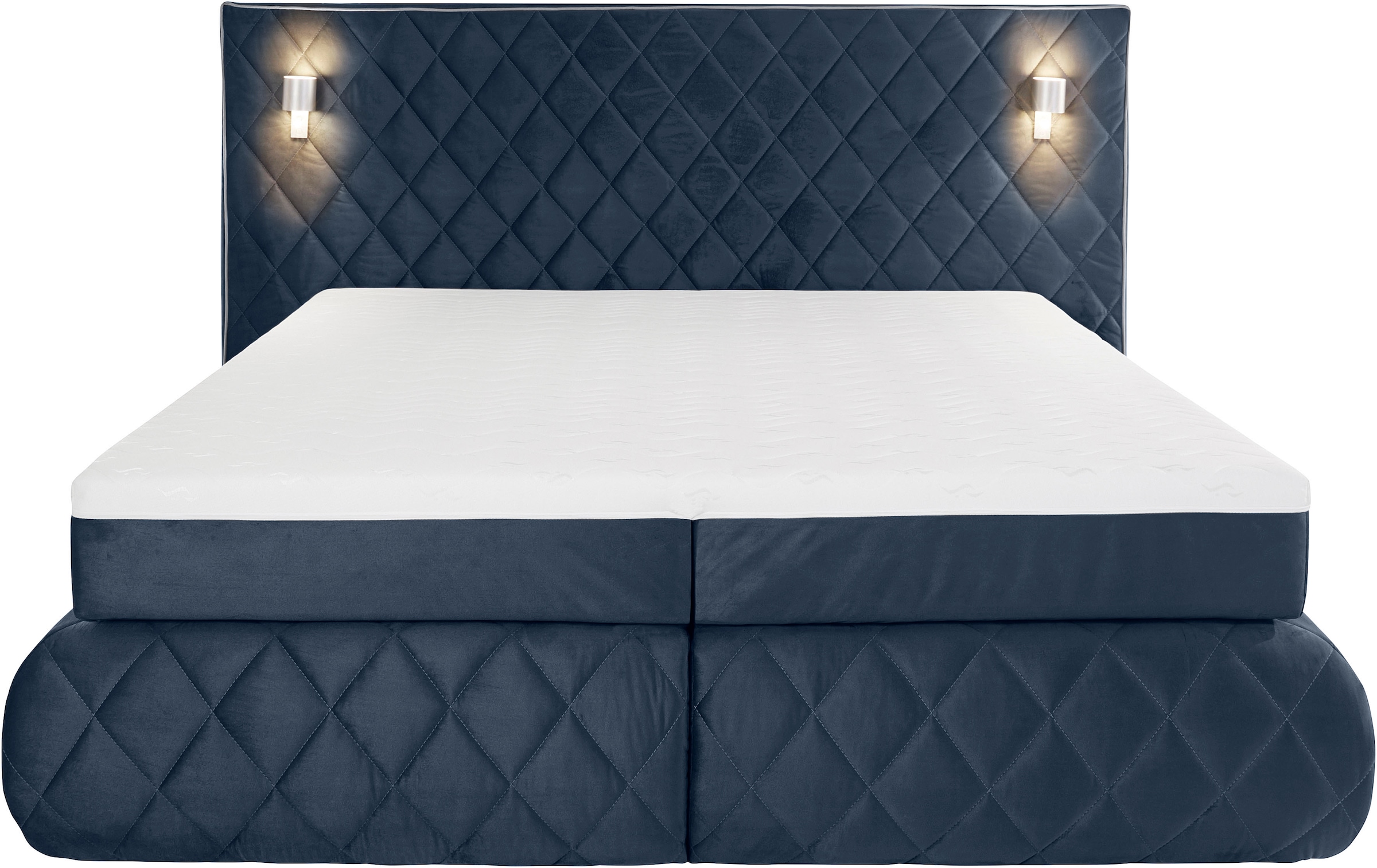 Places of Style Boxspringbett Alaric, wahlweise mit und ohne LED-Beleuchtung, in 3 Härtegraden lieferbar