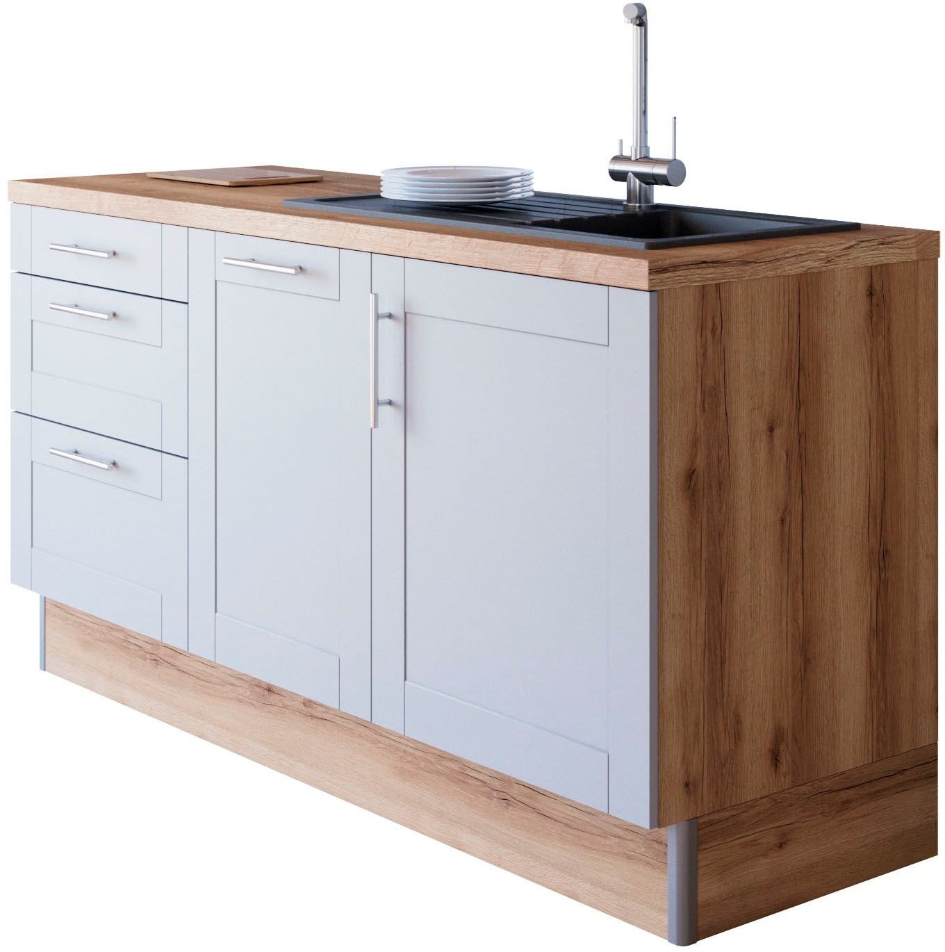 OPTIFIT Küche »Ahus«, 180 cm breit, ohne E-Geräte, Soft Close Funktion, MDF Fronten
