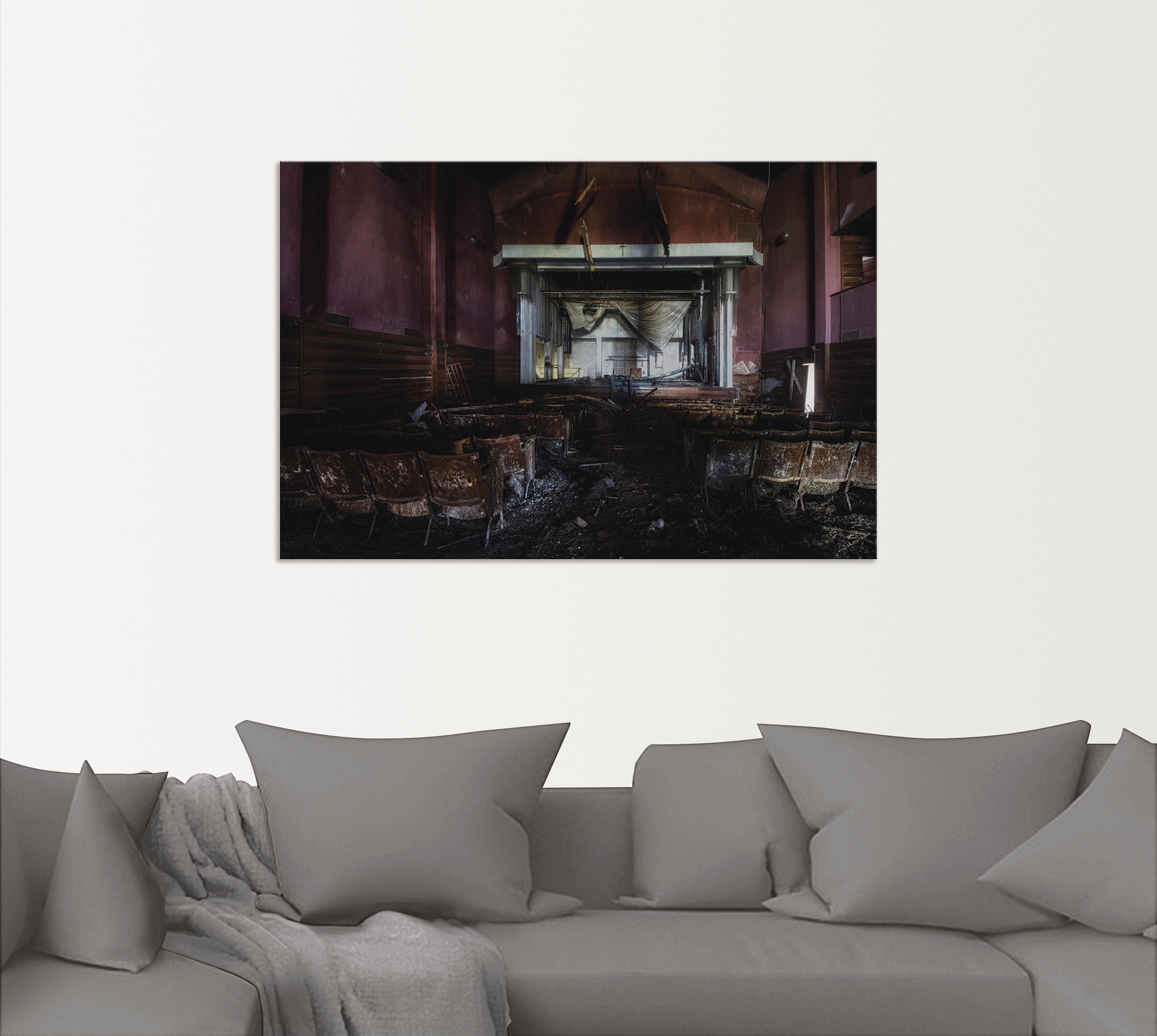Artland Wandbild »Lost Place - Kino - verlassene Orte«, Gebäude, (1 St.), als Alubild, Outdoorbild, Leinwandbild, Poster in verschied. Größen