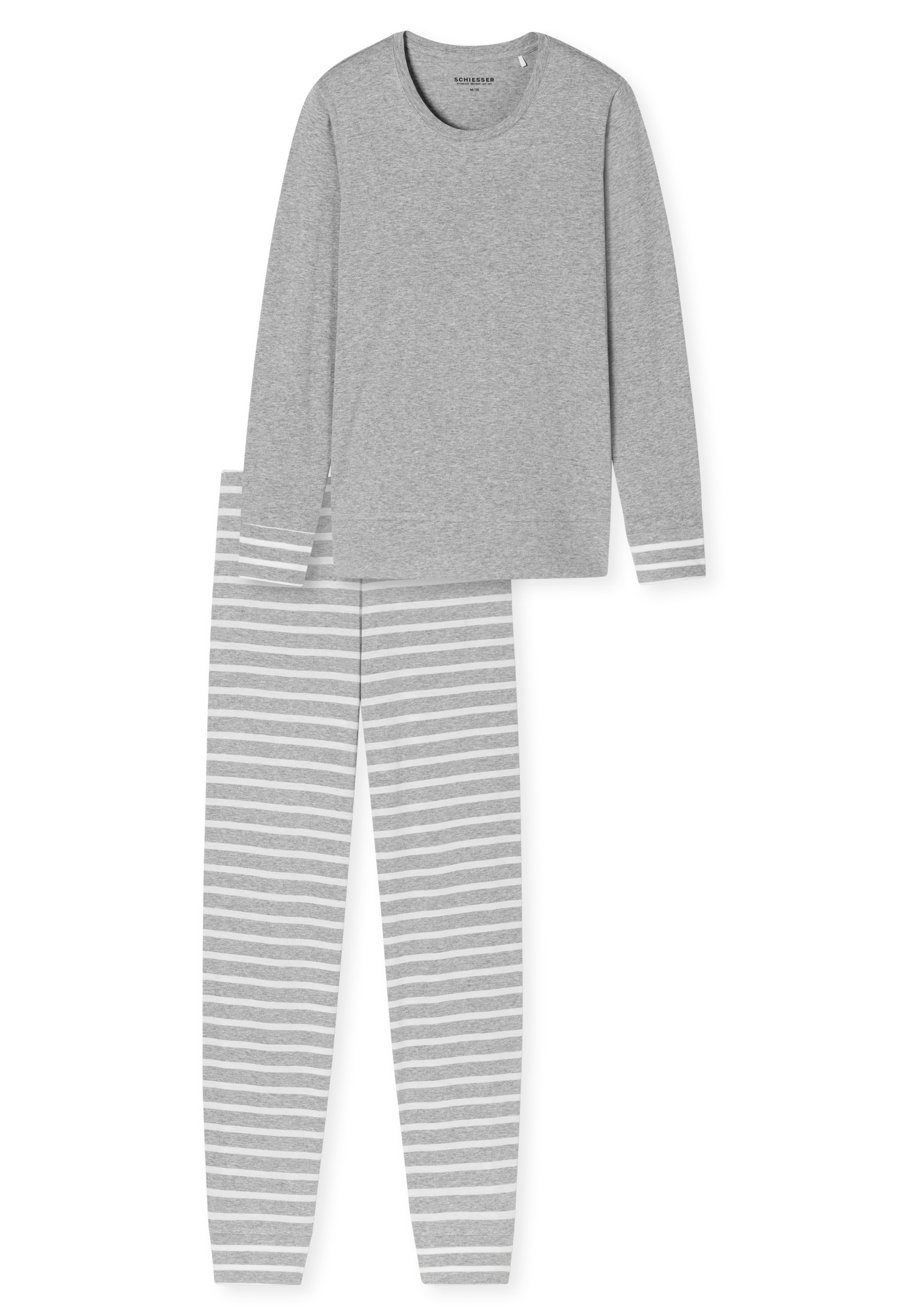 Schiesser Schlafanzug »Casual Essentials« 2 Baumwolle, Rundhalsausschnitt, langärmelig