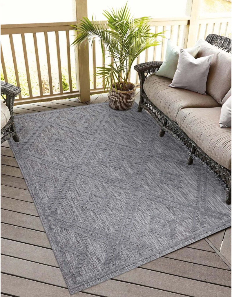 Carpet City Teppich »In-& Outdoorteppich Santorini 454, 3D-Effekt, Raute-Op günstig online kaufen