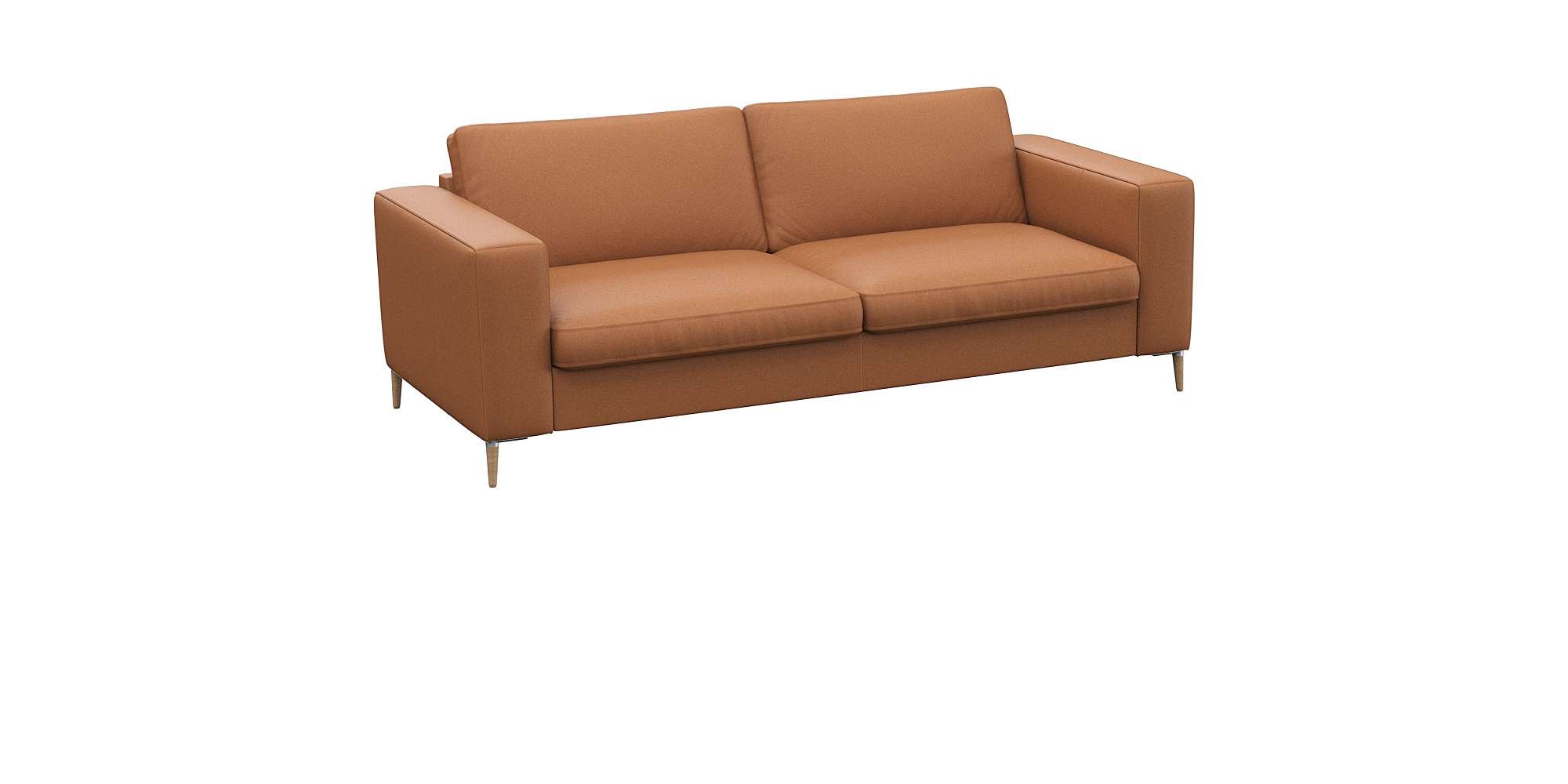 FLEXLUX 2,5-Sitzer »Fiore, super Sitzkomfort durch Kaltschaum,«, breite Armlehnen, Füße Alu+ Eiche