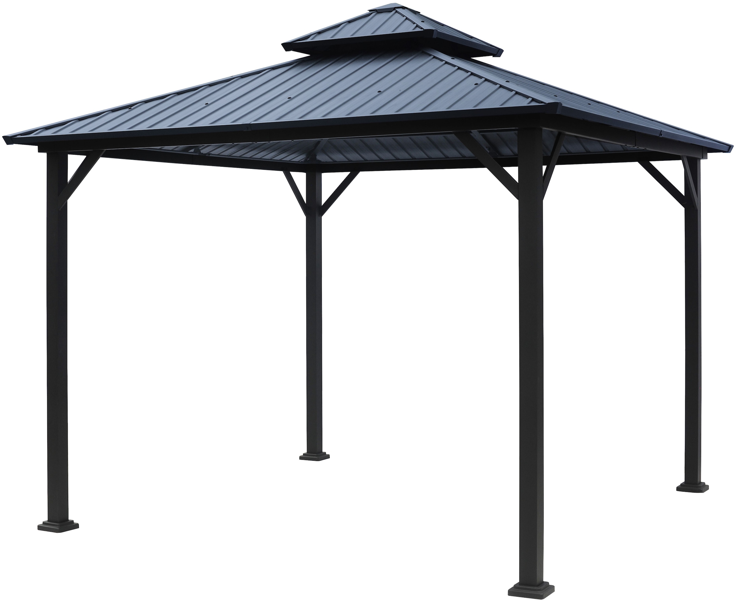 KONIFERA Pavillon »Thasos«, mit Doppeldach, in BxT: 300x300 cm und 400x300 cm, ohne Seitenteile