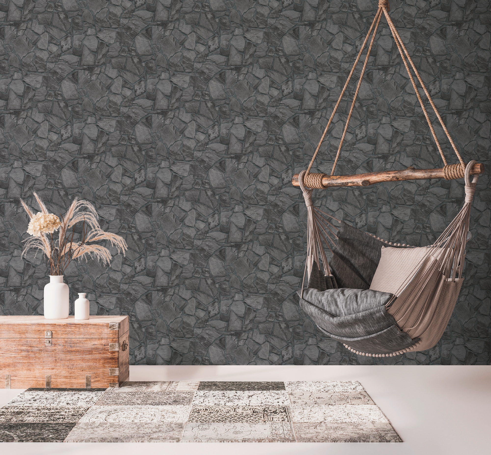 A.S. Création Vliestapete »Terra Tapete Steinoptik«, matt-gemustert-neutral, Stein-Tapete Steinwand Naturstein 3d-Optik Tapeten Wohnzimmer modern