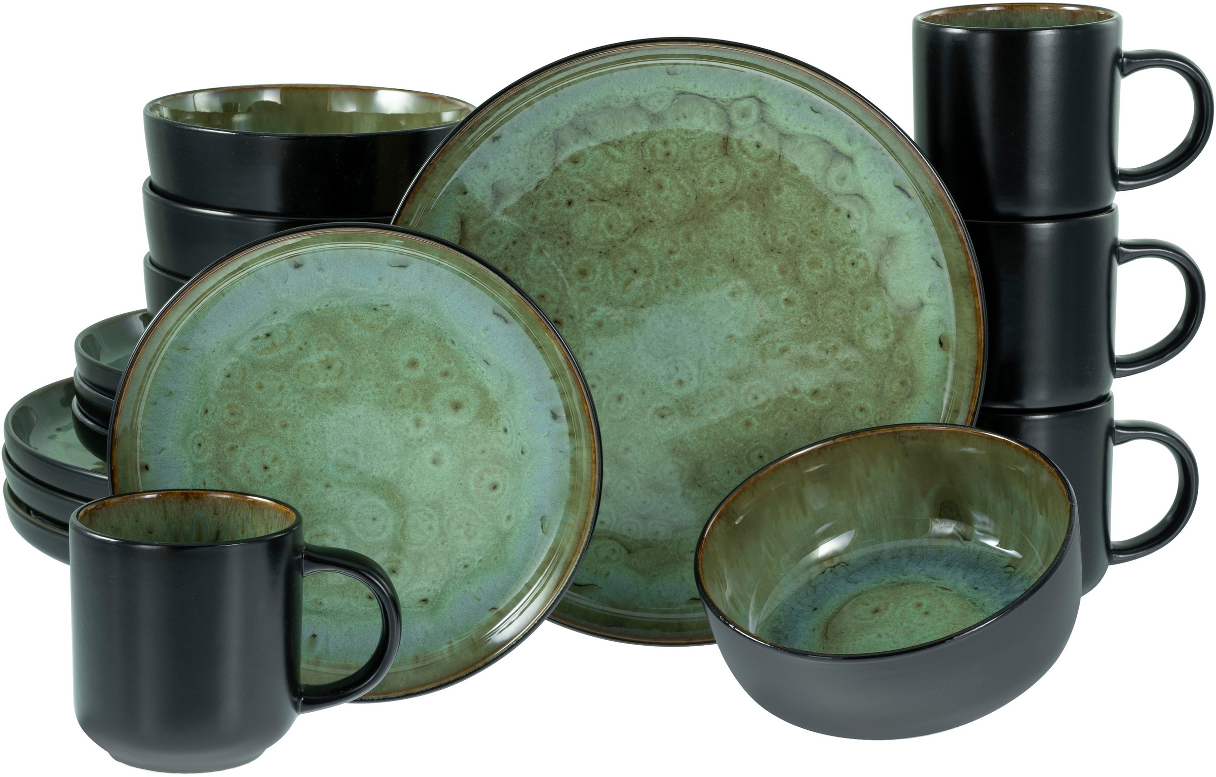 CreaTable Kombiservice »Nordic Fjord, Kombiservice 16-tlg« Reaktivglasur, S günstig online kaufen