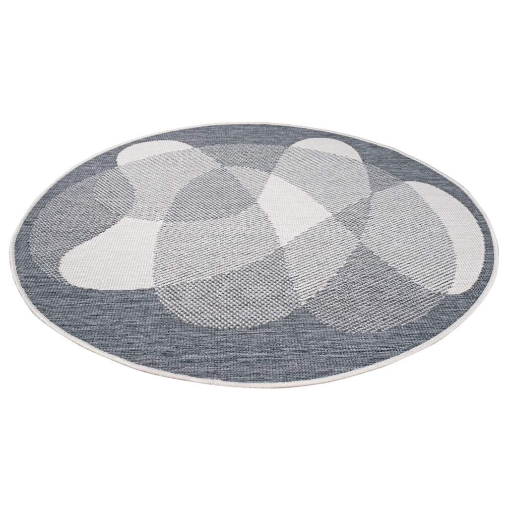 Carpet City Outdoorteppich »DUO RUG 5835«, rund, 5 mm Höhe, Wendeteppich Wetterfest In- & Outdoor, Balkon, Terrasse, Wohnzimmer
