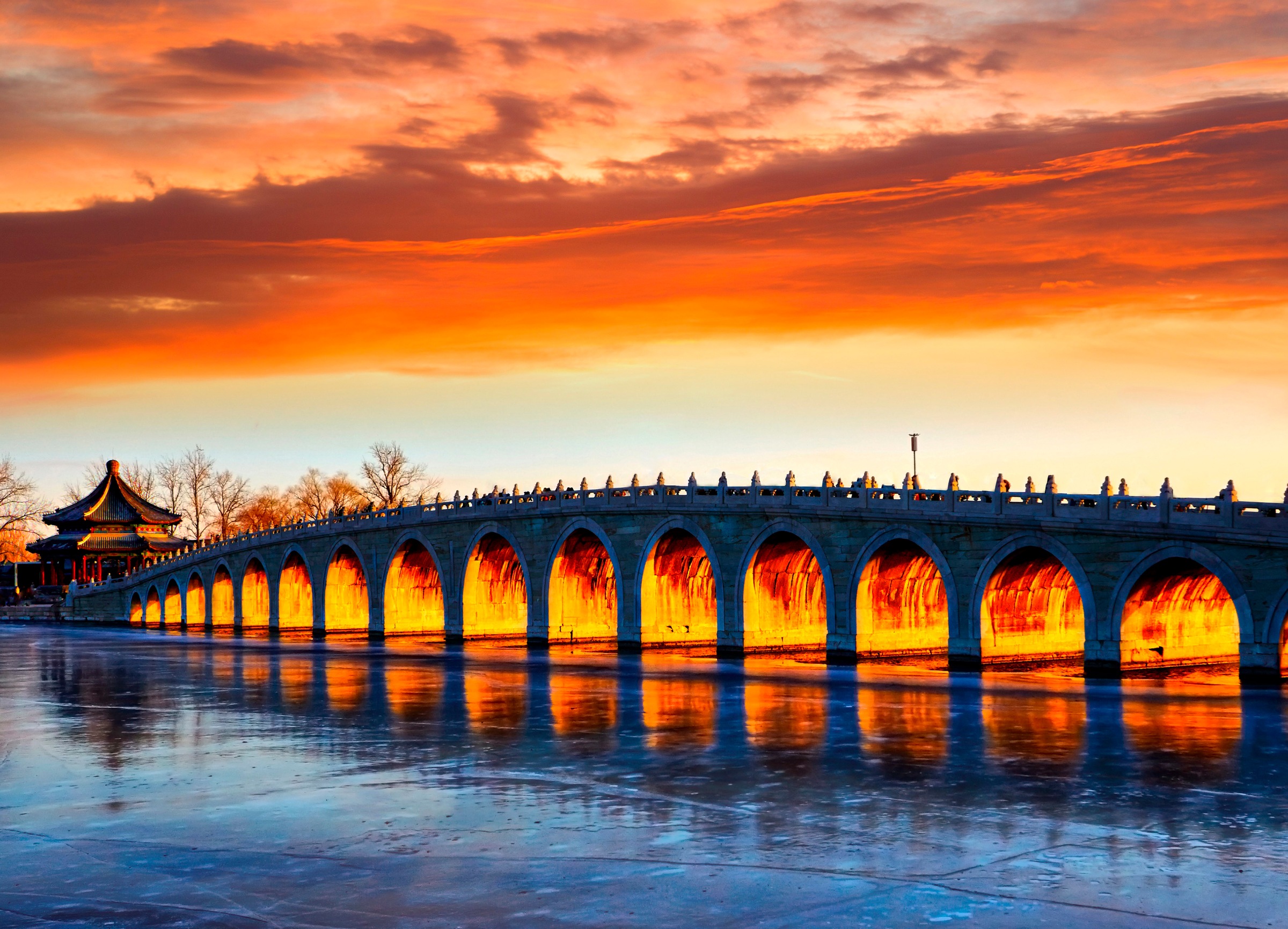 Papermoon Fototapete »Beijing Summer Palace Bridge« glatt günstig online kaufen
