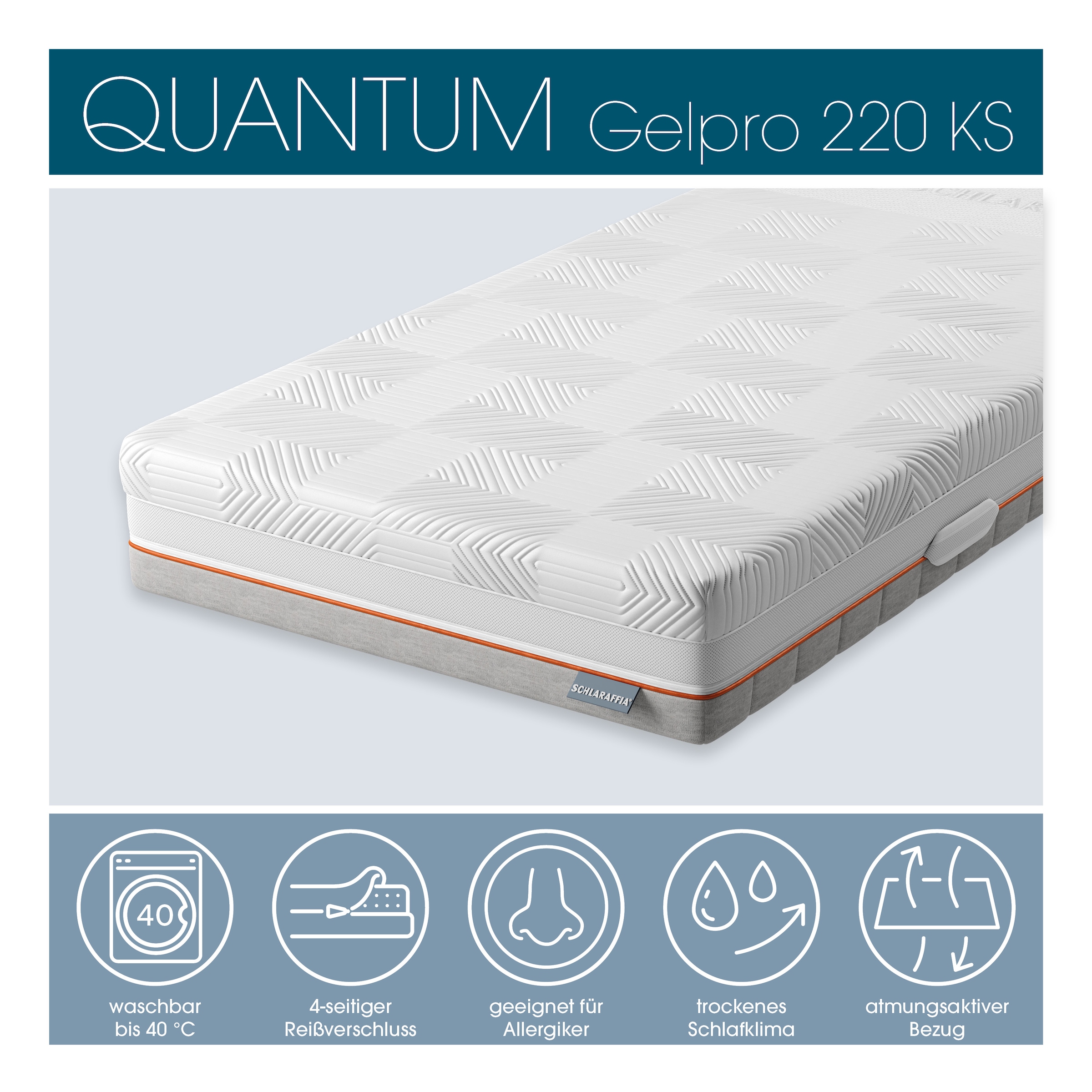 Schlaraffia Kaltschaummatratze »GelPro Quantum 220« 22 cm hoch Raumgewicht: 40 kg/m³ 1 Stk. tlg.