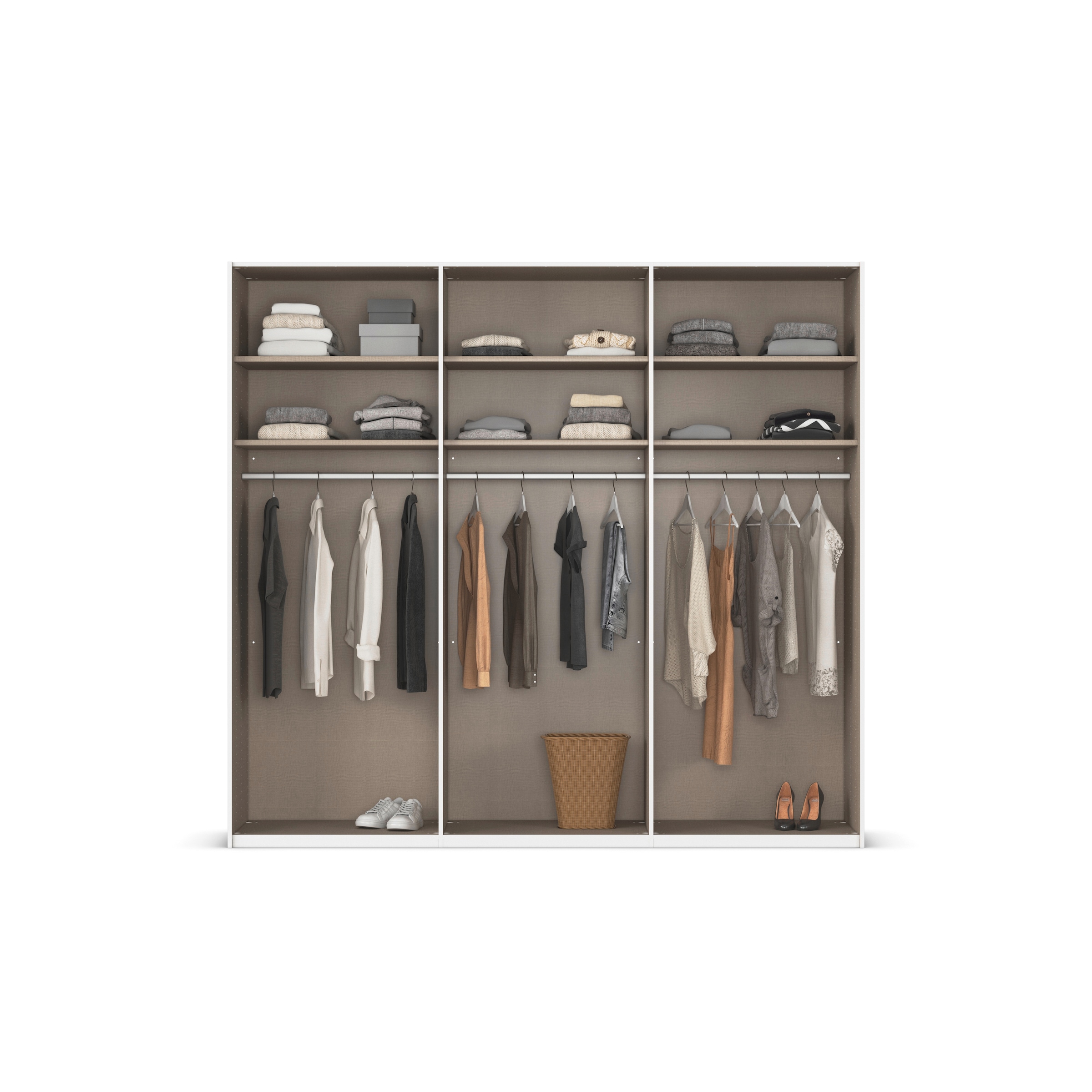 rauch Schwebetürenschrank »Kleiderschrank Schrank Garderobe Schlafzimmerschrank EVELYN«, in elegantem Stil mit Spiegel 5 Breiten viel Stauraum MADE IN GERMANY