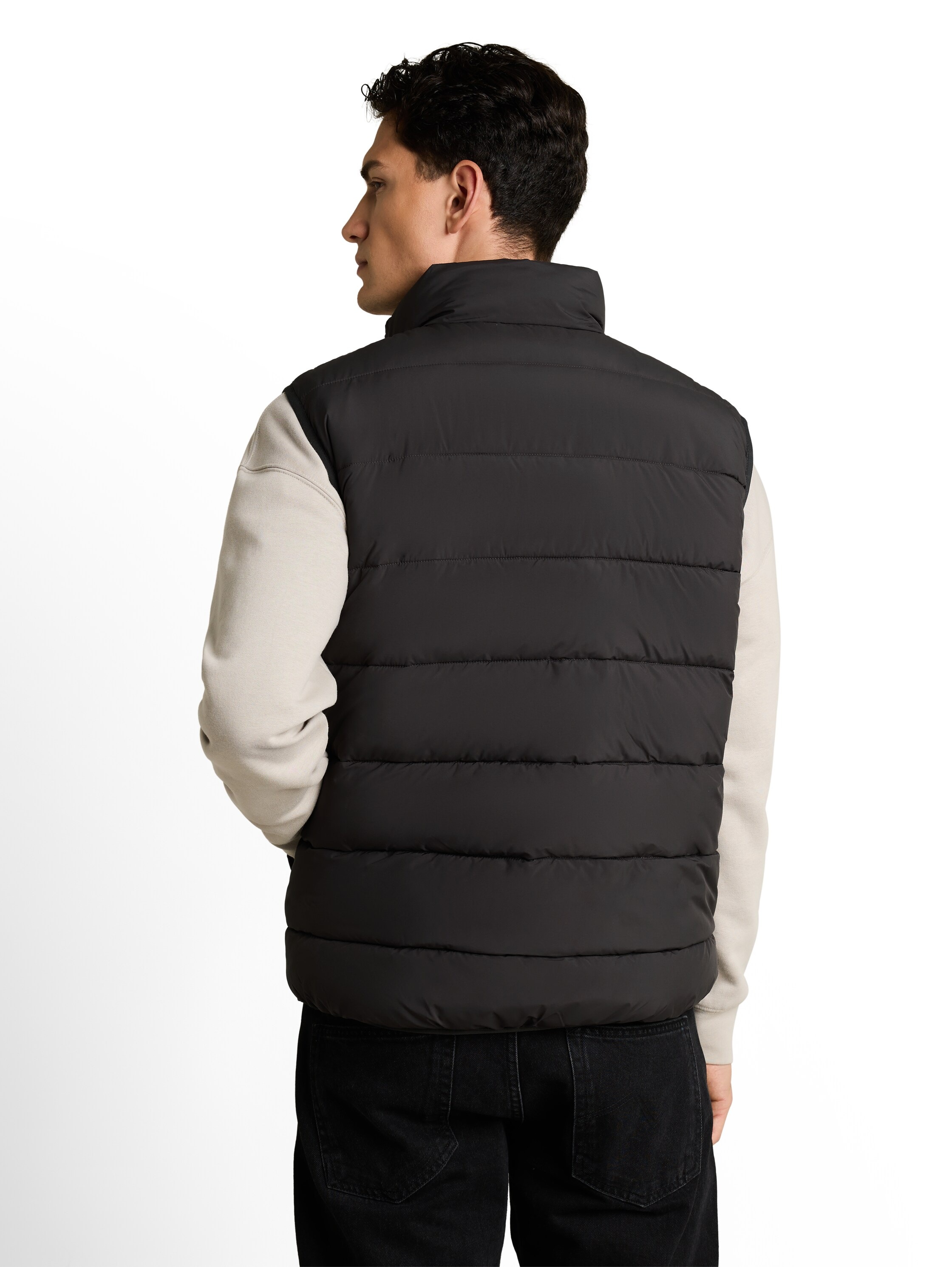 TOM TAILOR Denim Steppweste mit Stehkragen und Reißverschluss