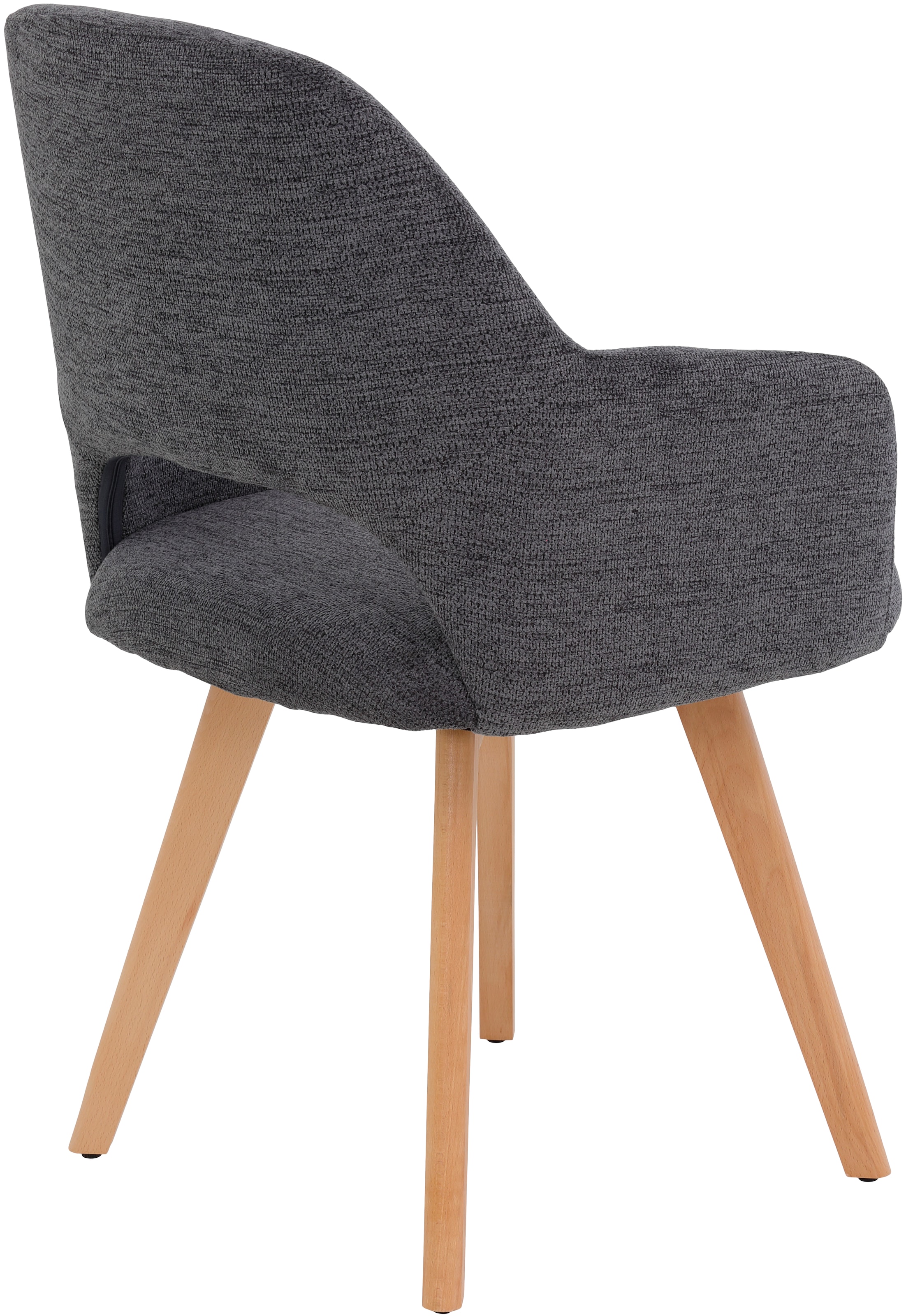 HELA Armlehnstuhl »SOFIA Armlehnenstuhl mit Massivholzgestell, Bezug Webstoff« (Set) 2 Stk.Esszimmerstuhl, Sessel mit Armlehnen, dezenter Rückenausschnitt