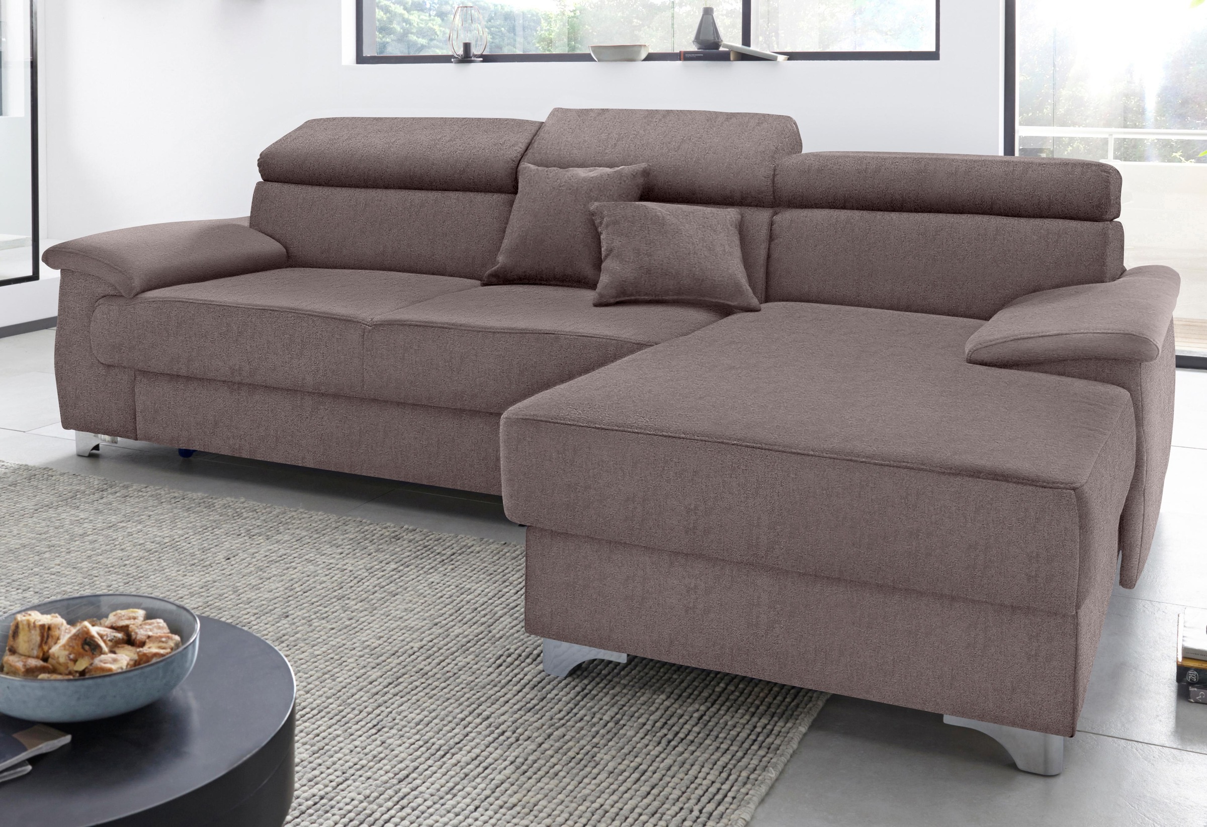 DOMO collection Ecksofa »Mira, inklusive Kopfteilverstellung für mehr Wohlf günstig online kaufen