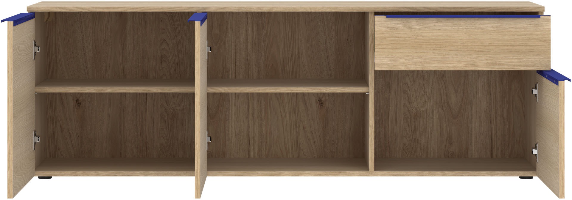 TOM TAILOR HOME Sideboard »COLOR PUZZLE 04 – 3 Türen 1 Schublade mit farbigem Griff und Füßen« Lowboard, Breite 165 cm,3 Türen,1 Schublade, viel Stauraum