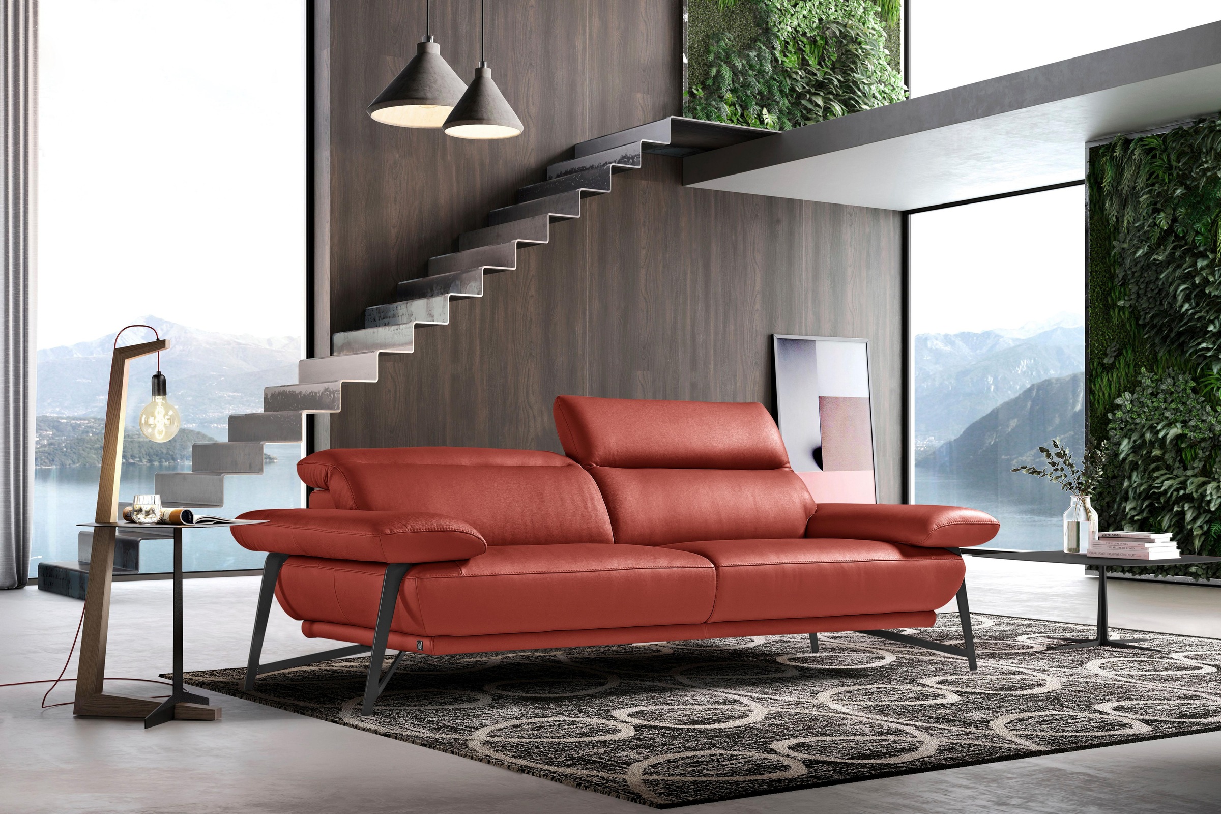 Egoitaliano Polstergarnitur »Anais, Design mit hohem Sitzkomfort für mehr Bequemlichkeit«, Set: bestehend aus Sofa und Ottomane, inkl. Kopfteilverstellung