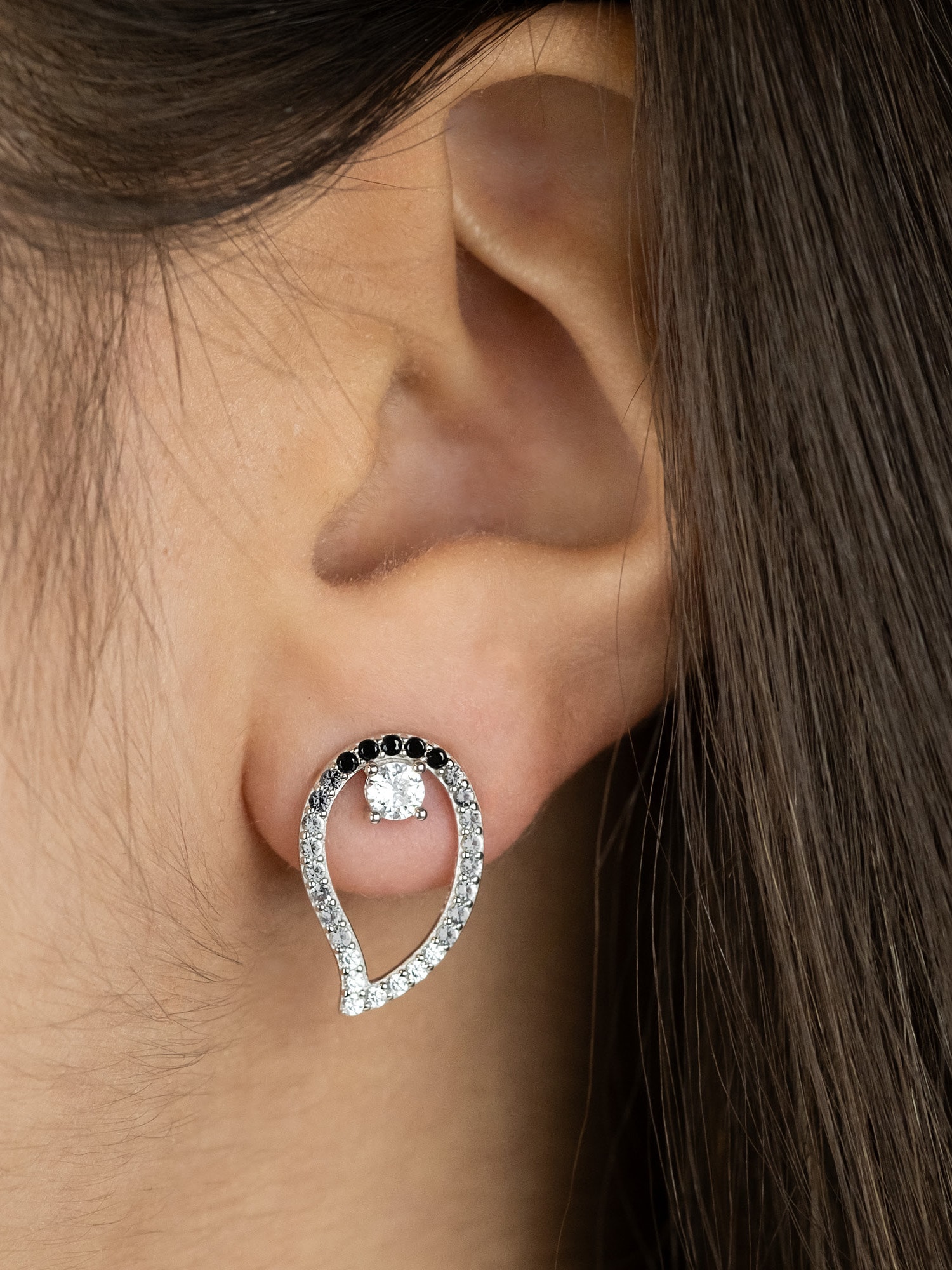 Engelsrufer Paar Ohrstecker »Yin Yang Tropfen, ERE-YIYABAL-ZI«, Made in Germany - mit Zirkonia (synth.)