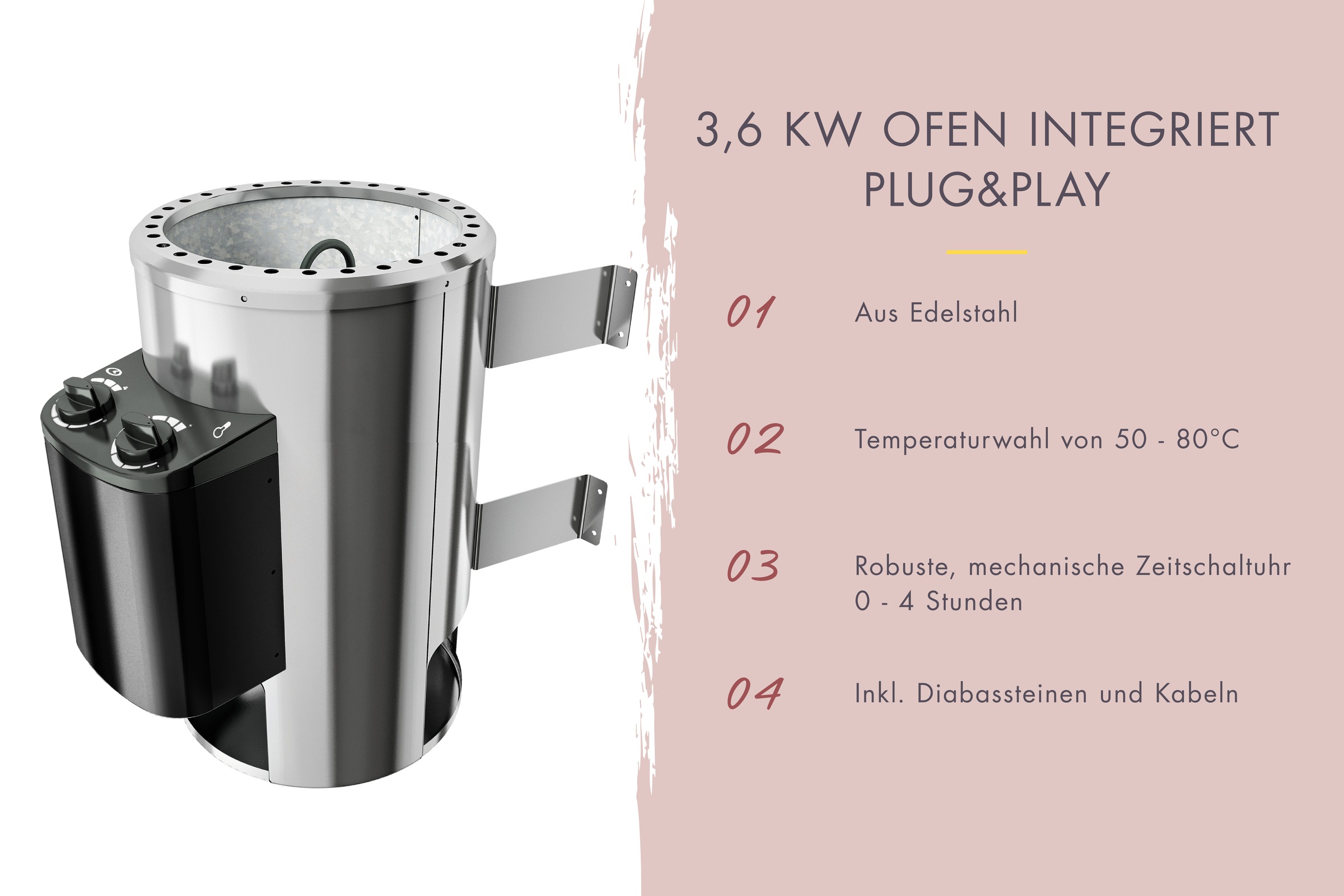 KONIFERA Saunahaus »Trontheim XXL« Plug&Play Saunaofen mit Steuerung 3,6 kW inkl. 18 Kilo Steinen