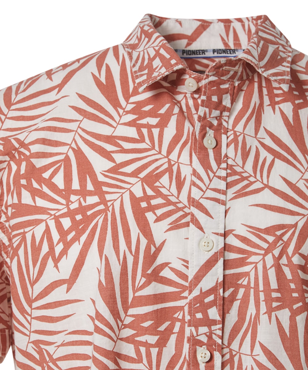 Pioneer Authentic Jeans Kurzarmhemd mit All-Over Print
