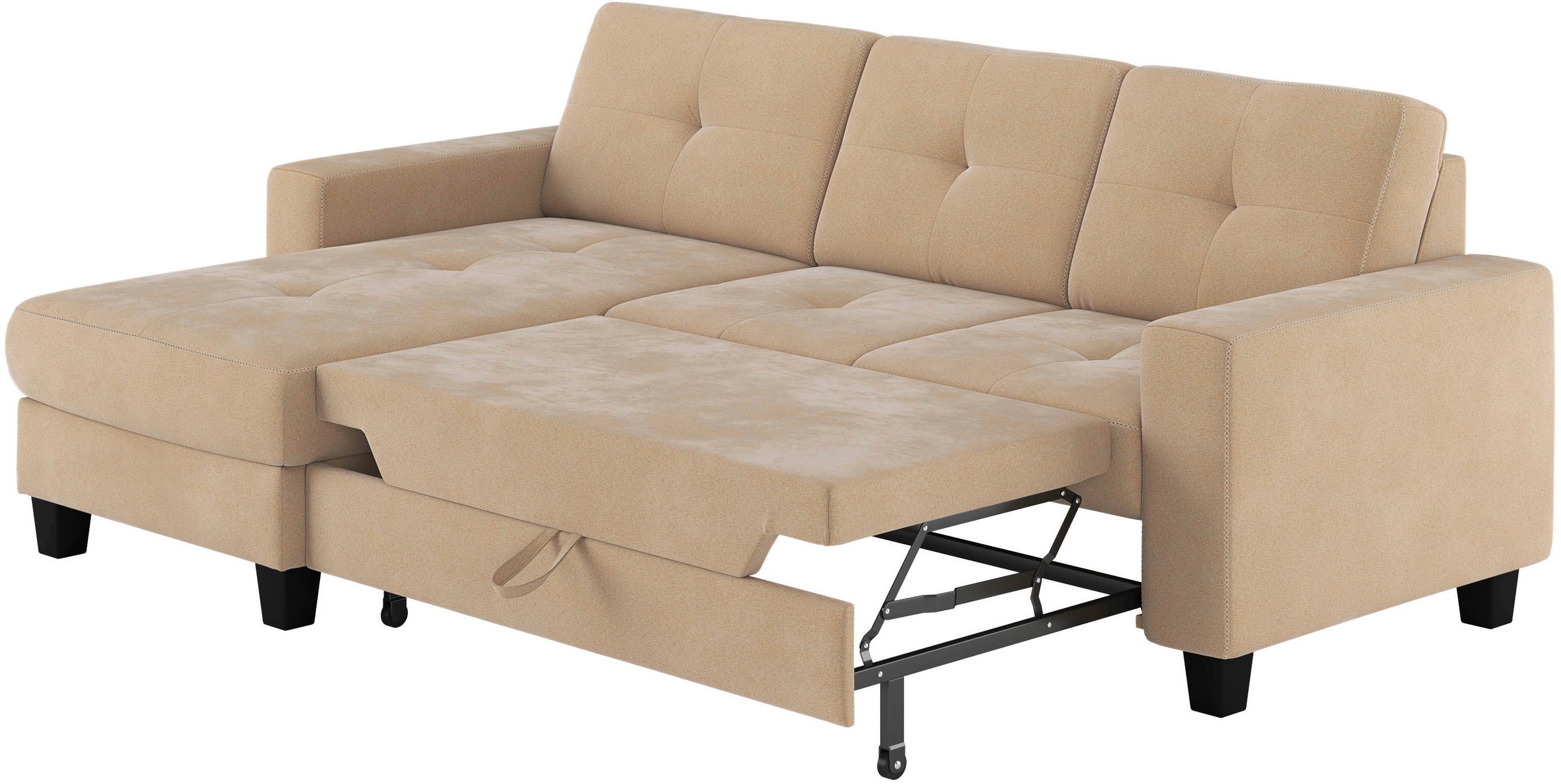 Places of Style Ecksofa »Varese L-Form«, wahlweise mit Bettfunktion und Bettkasten