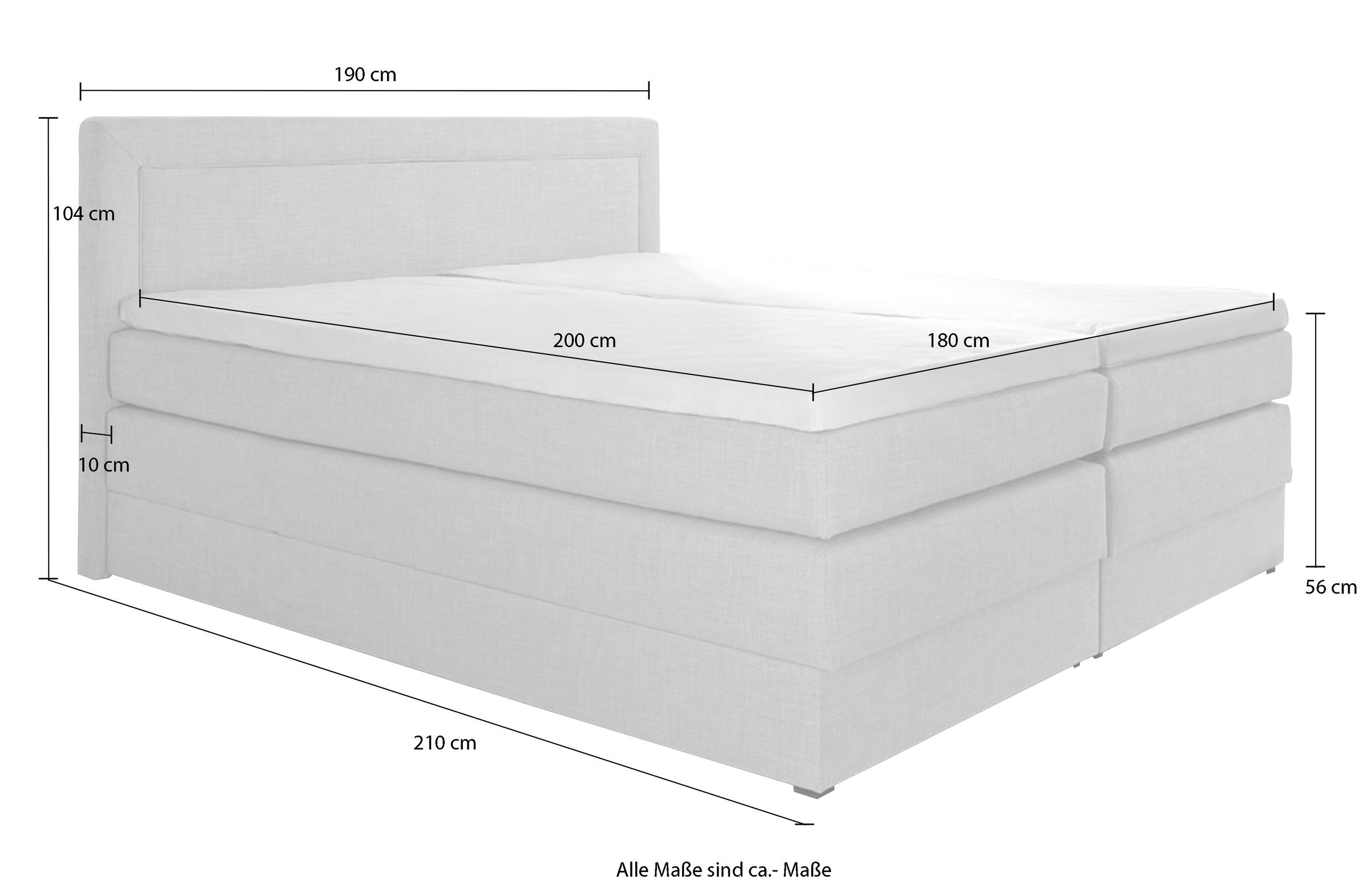 3. Bild von hapo Boxspringbett, mit Bettkasten