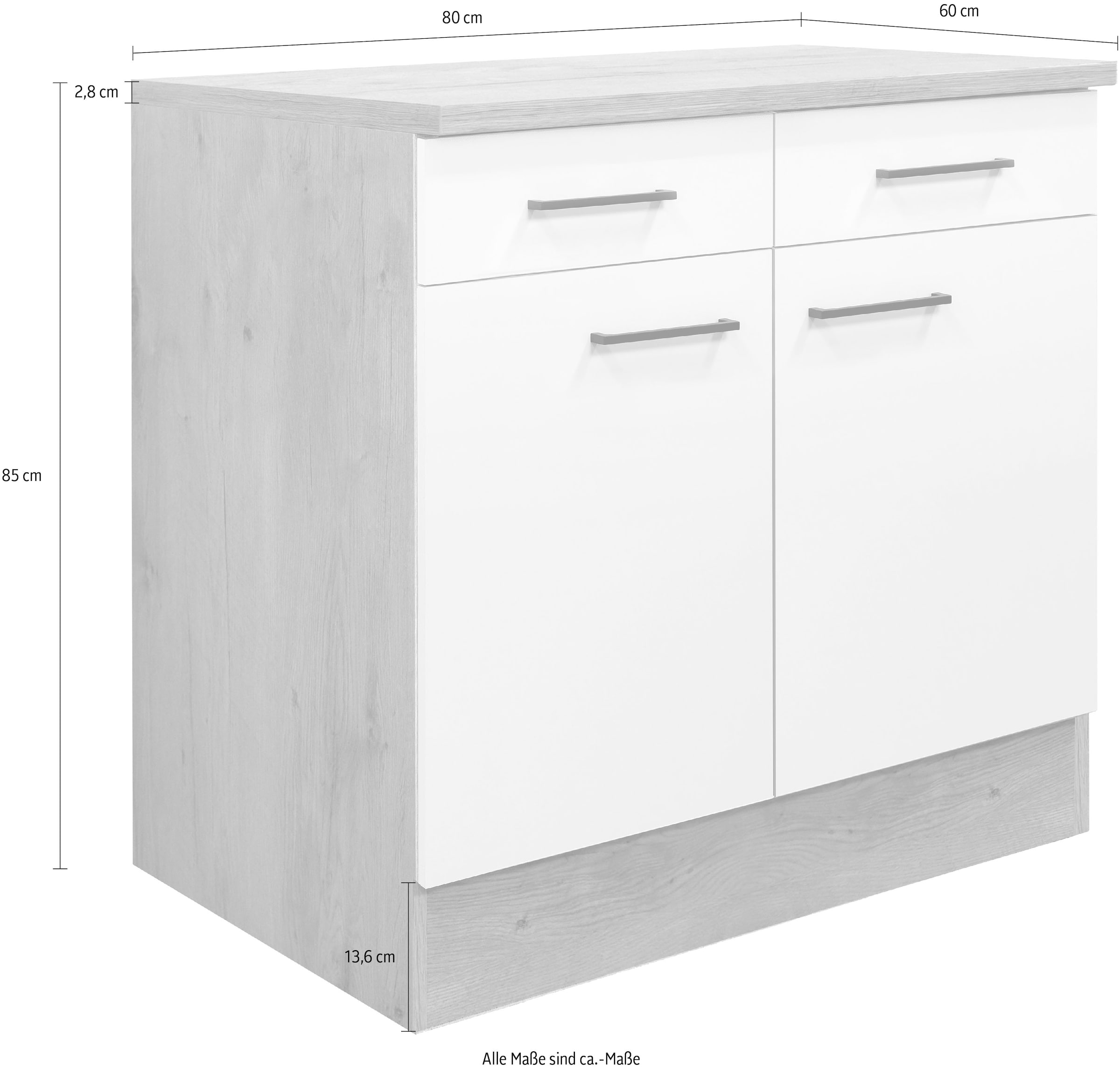 Flex-Well Unterschrank 80 kaufen auf viel x x cm, Raten Stauraum für (B T) »Vintea«, H 60 x x 85