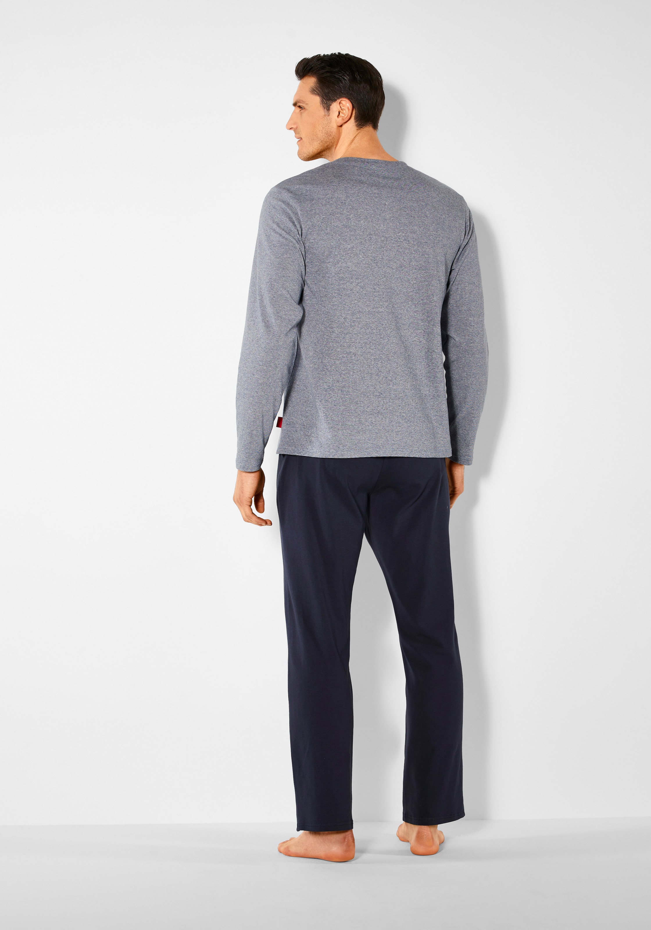 s.Oliver Pyjama, (2 tlg., 1 Stück), Schlafanzug mit Knopfleiste