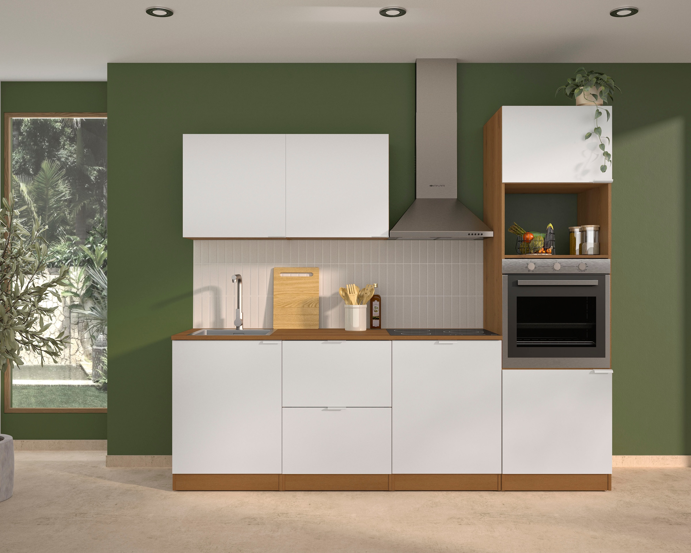 Gami Küchenzeile »240 cm EDEN ohne E-Geräte« mit melaminbeschichteter Oberf günstig online kaufen