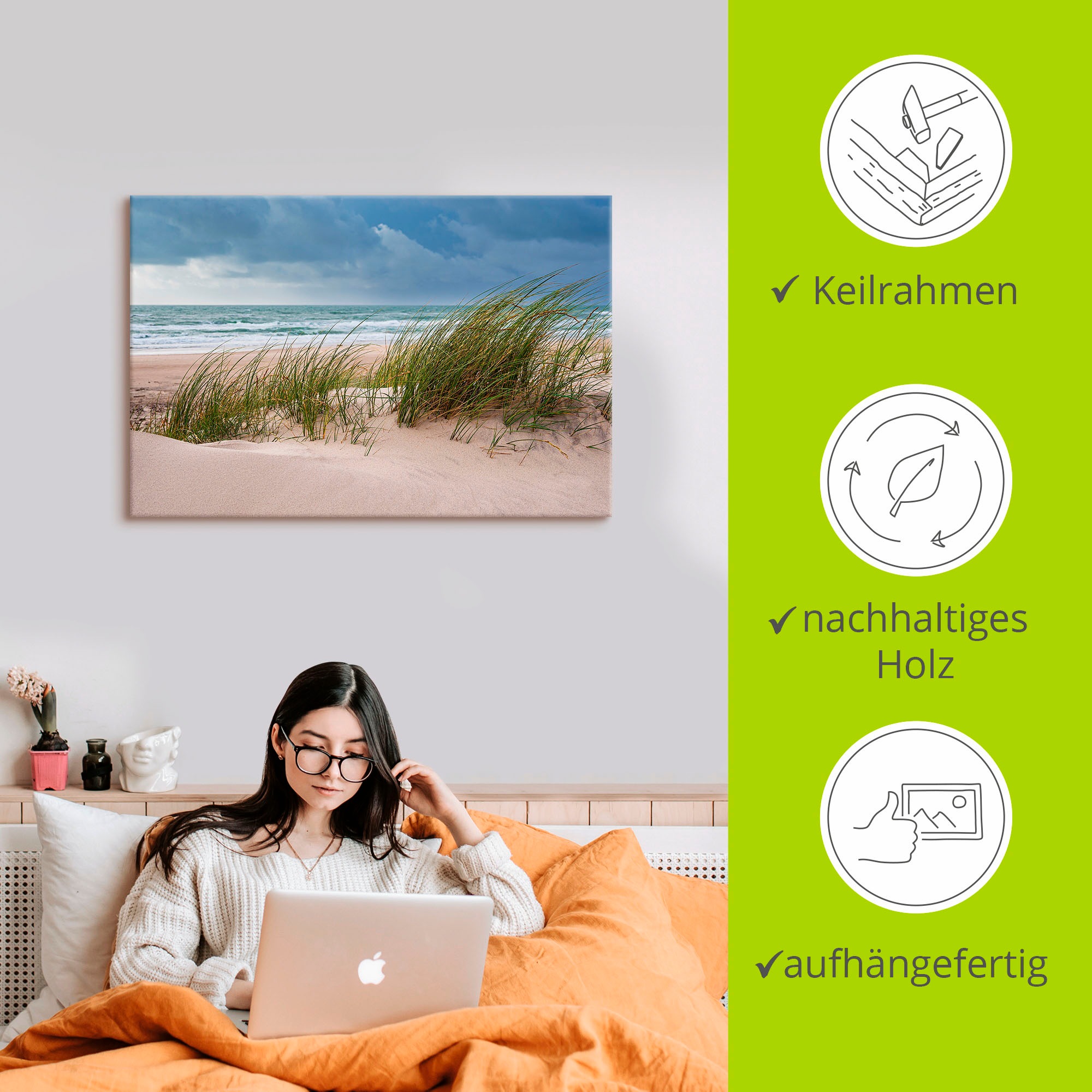Artland Poster »Düne und Strand bei Hirtshals Dänemark I«, Küstenbilder, (1 St.), als Alubild, Outdoorbild, Leinwandbild in verschied. Größen