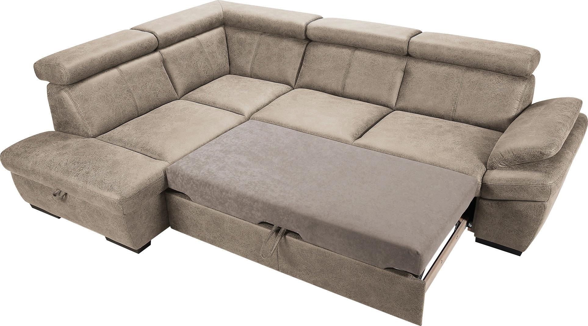 exxpo - sofa fashion Ecksofa »Salerno, klassisch modernes Funktionssofa, hoher Sitzkomfort, L-Form«, inkl. Kopf- und Armteilverstellung, wahlweise mit Bettfunktion