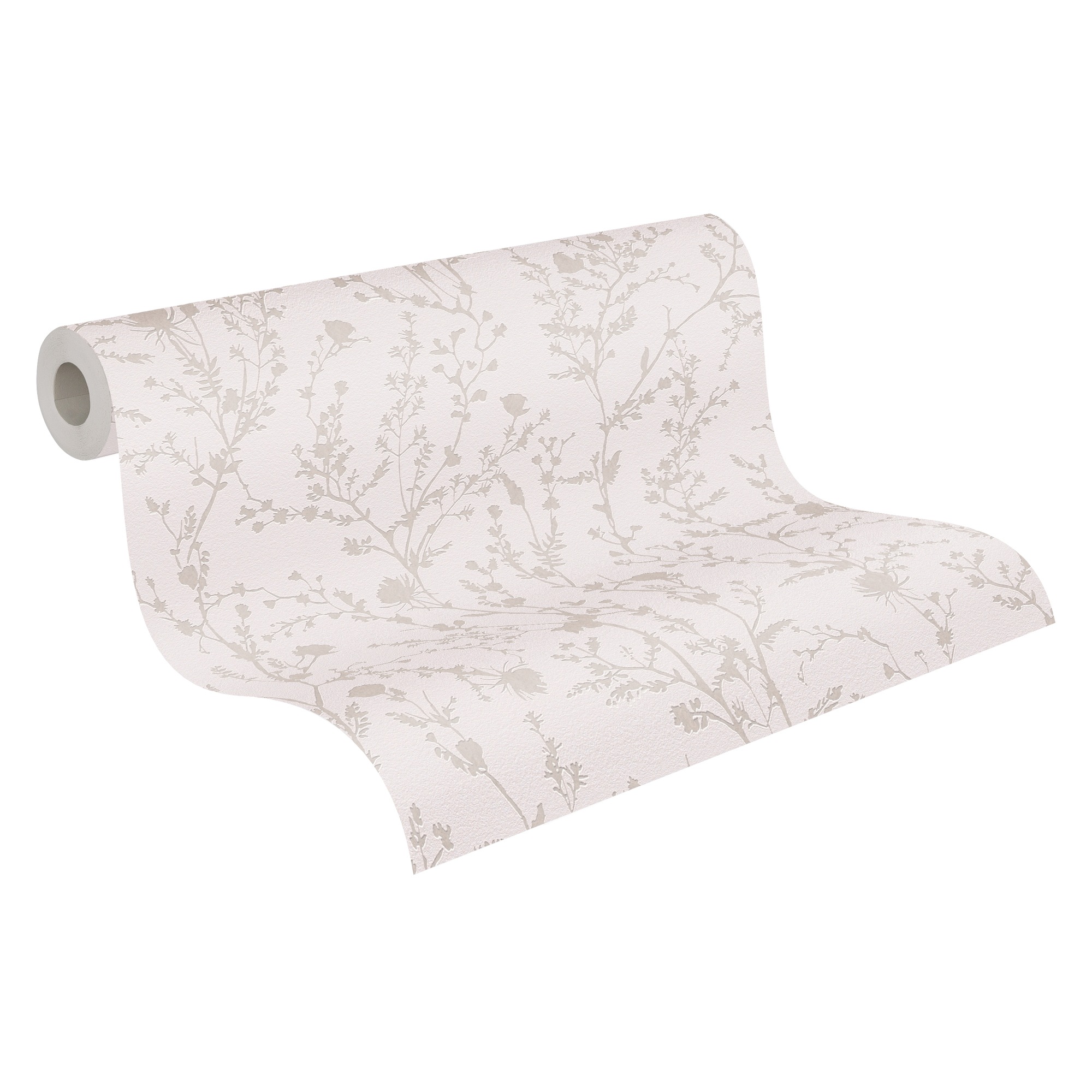A.S. Création Vliestapete »Casual Living florale Tapete Mustertapete Äste Blattmuster«, schimmernd, Vliestapete Blumentapete für Schlafzimmer Küche Wohnzimmer Floral Flur