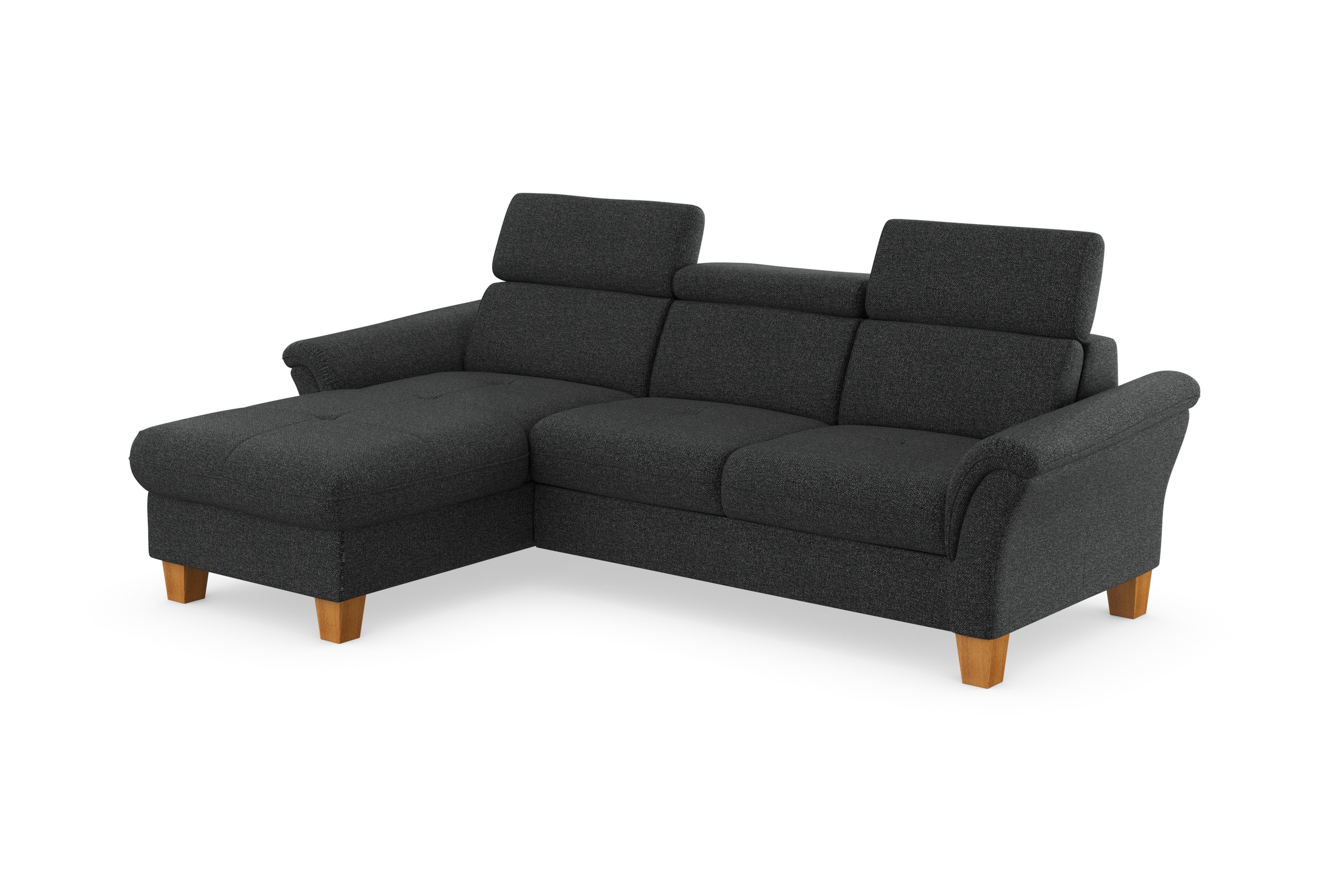 Home affaire Ecksofa »Lindgren L-Form«, wahlweise mit Bett mit klappbaren Rollen, Kasten und Kopfverstellung