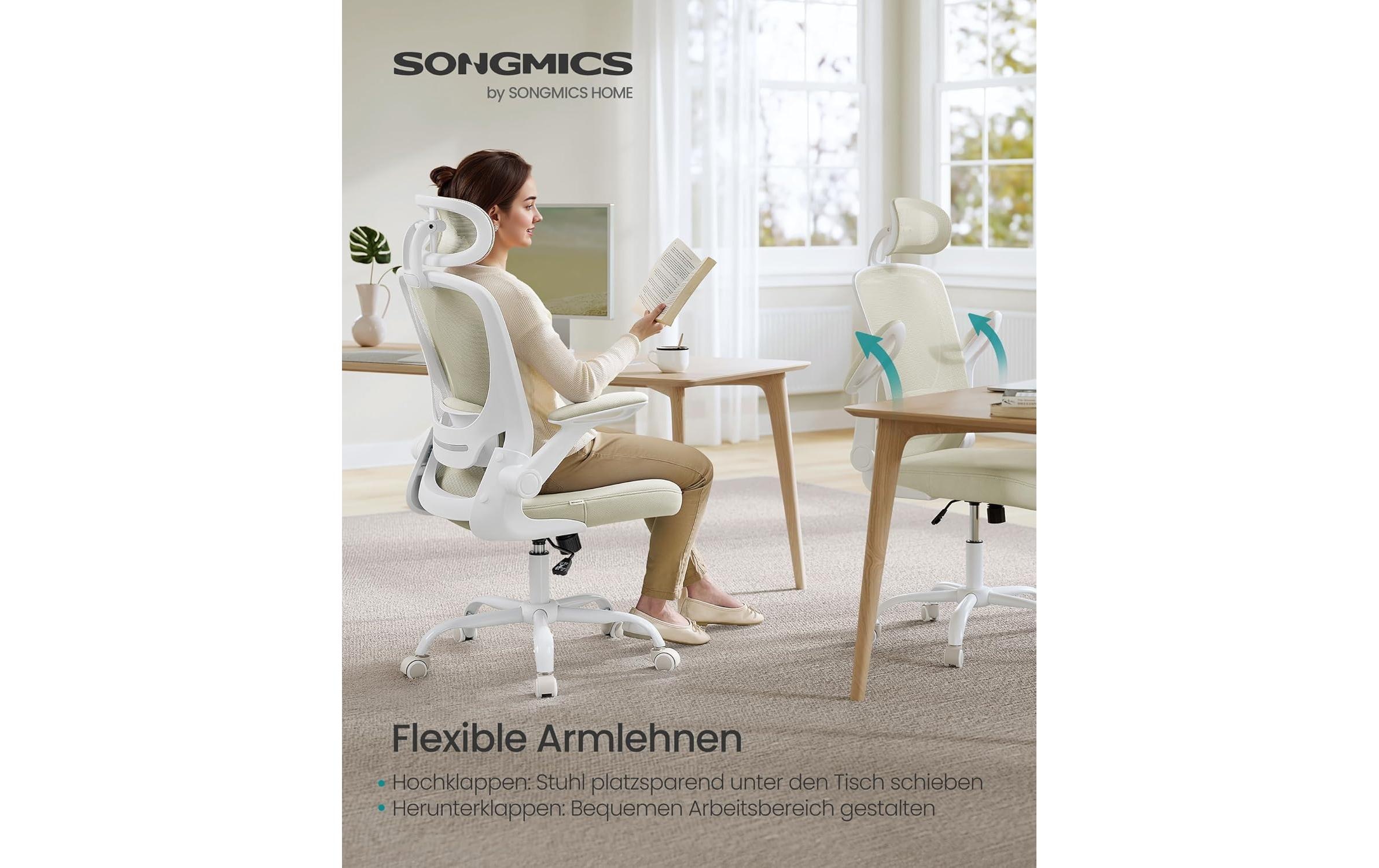 SONGMICS Bürostuhl »mit verstellbarer Lendenstütze und Kopfstütze« ()