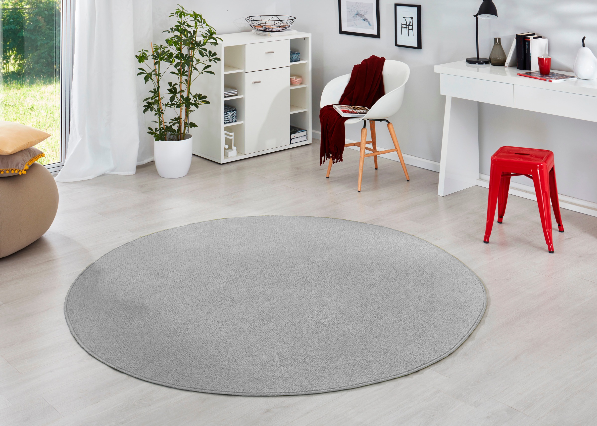 HANSE Home Teppich »Fancy«, rund, 7 mm Höhe, Kurzflor, Weich, Einfarbig, Wo günstig online kaufen